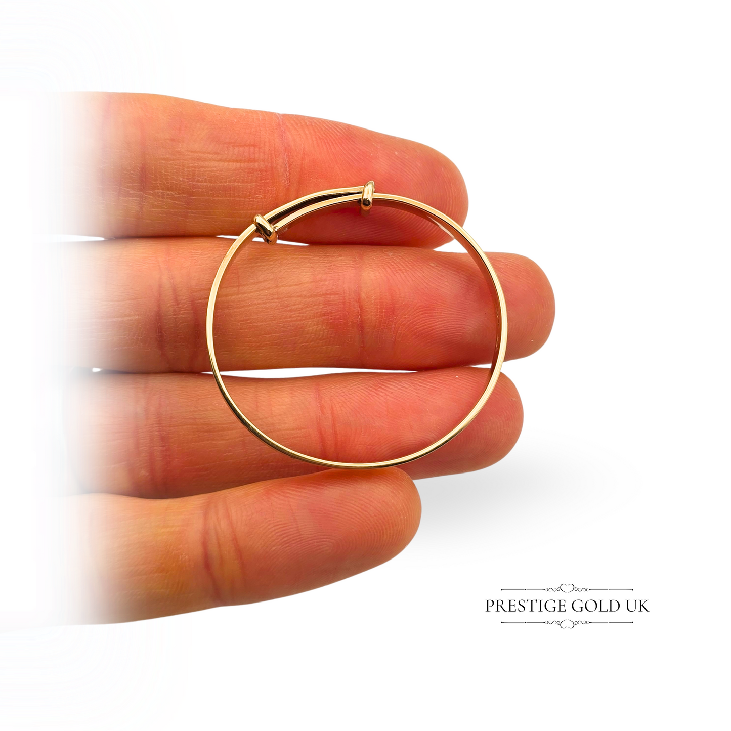 9ct Gold Child’s Bangle, Engraved Botanical Design Beautiful Child’s Bangle