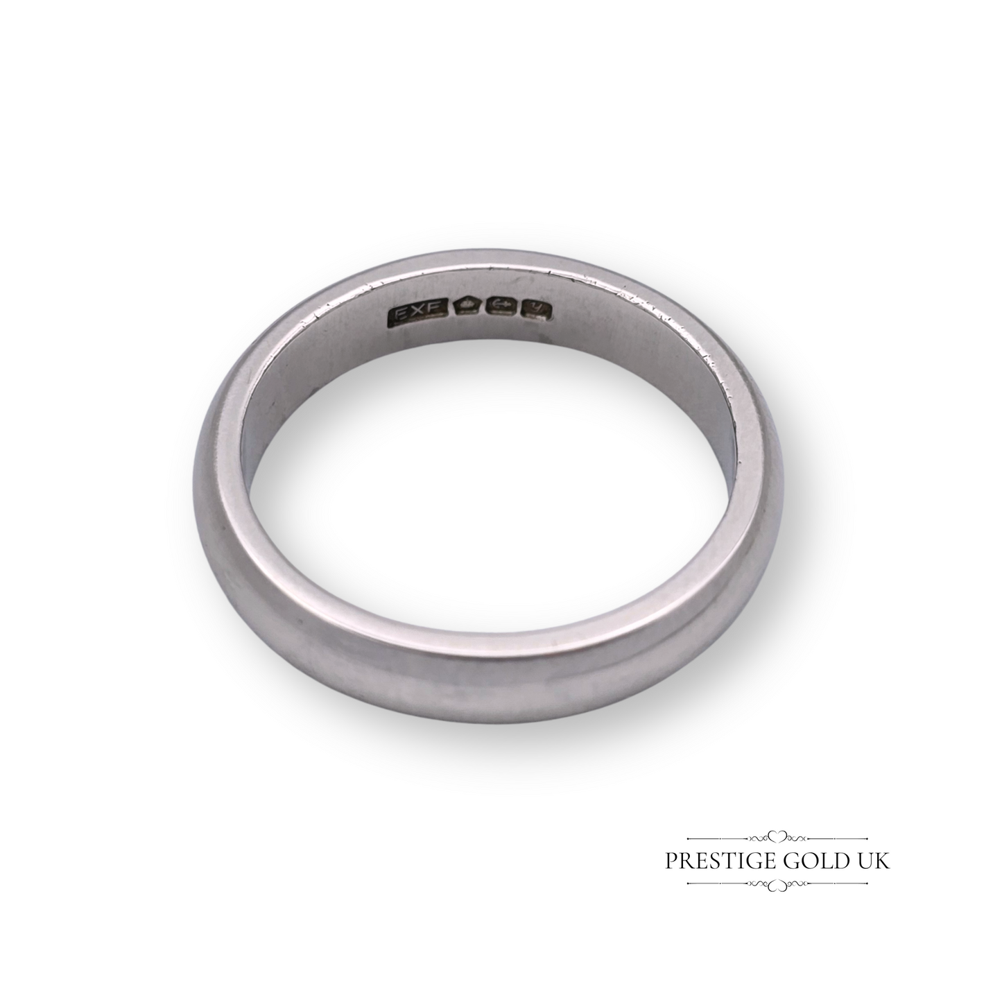 Chunky Notched Platinum Wedding Band, Solid Platinum Band, UK L 1/2 US 6