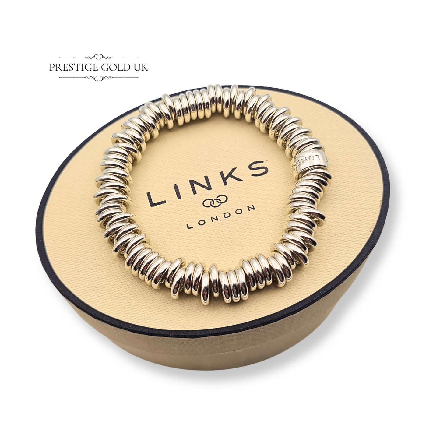 Links of London Sweetie Bracelet, 925 sterling silver, 5 3/4" (14.5 cm), 8mm iconic links, fully hallmarked