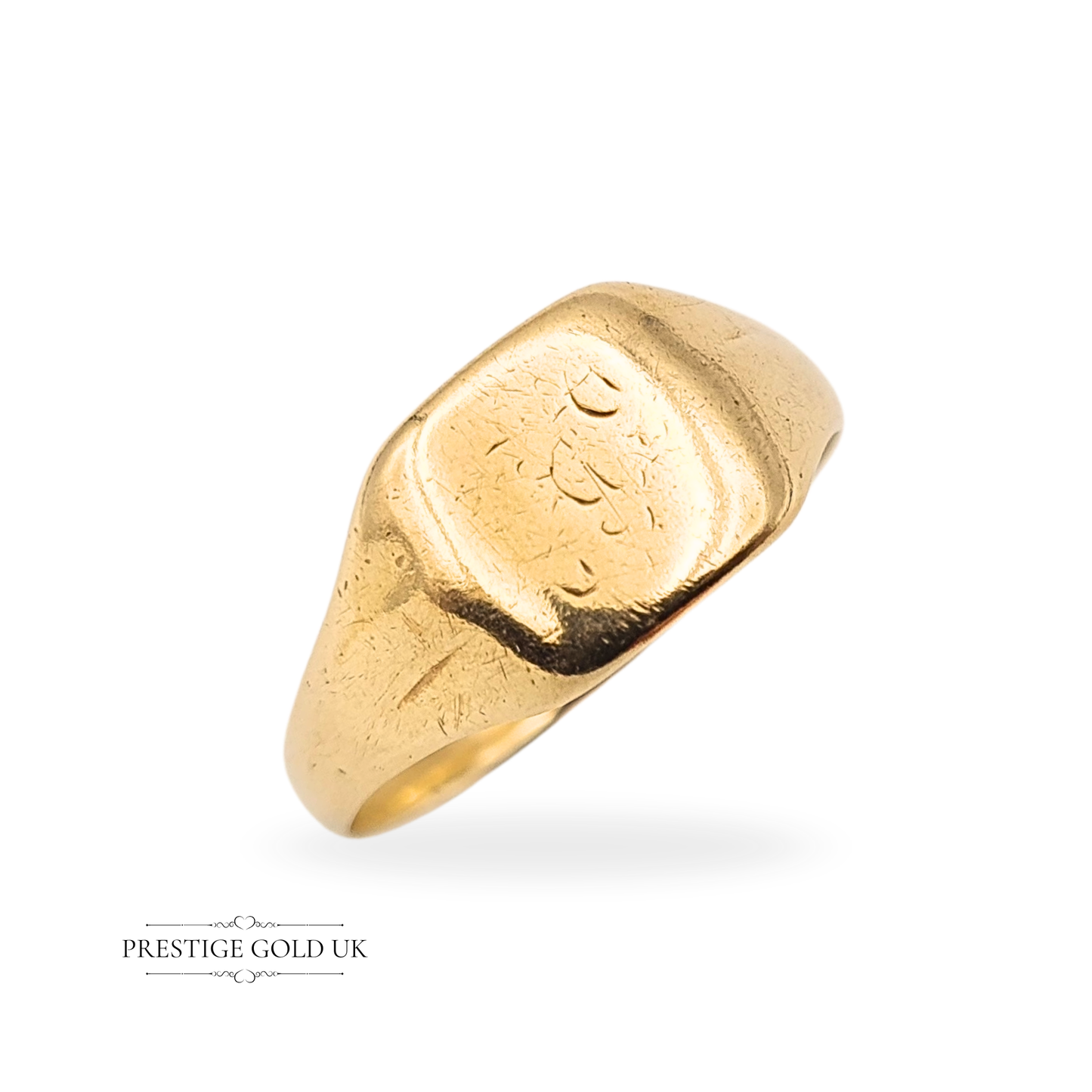 9ct Gold Antique Signet Ring, Monogrammed, UK O 1/2, US 7.5