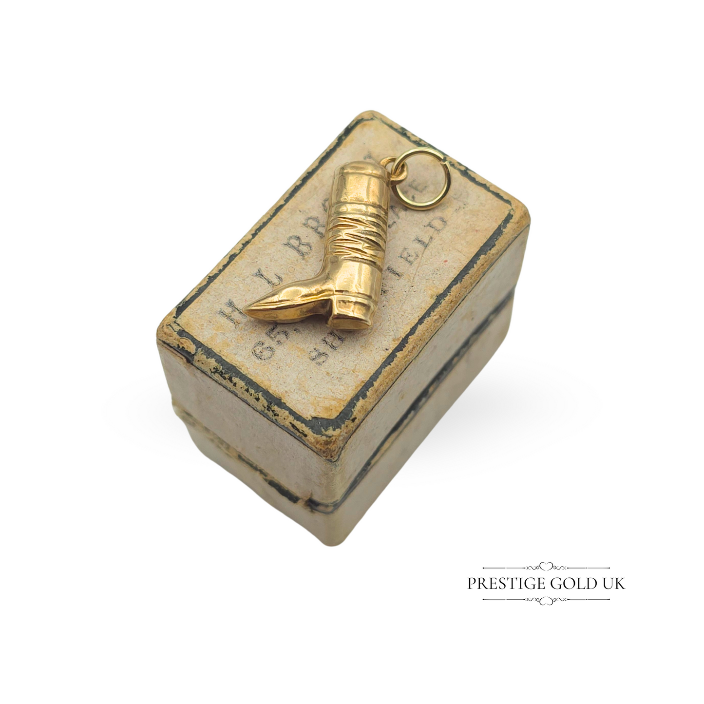 9ct Gold Cowboy Boot Charm, London Hallmarked 1977, Western Rodeo Pendant