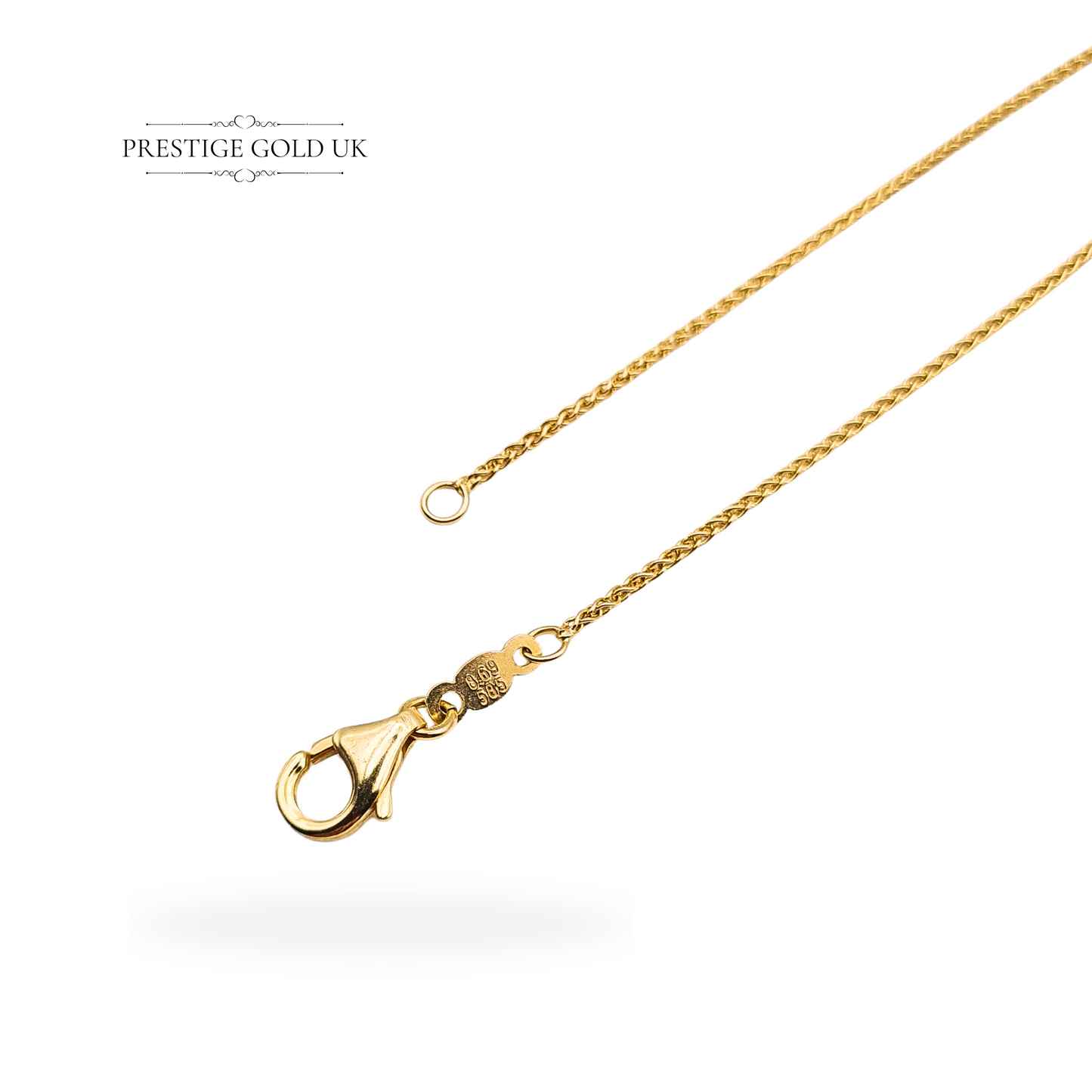 20" 14ct Gold Spiga Chain, 20" Necklace Large Lobster Claw Clasp