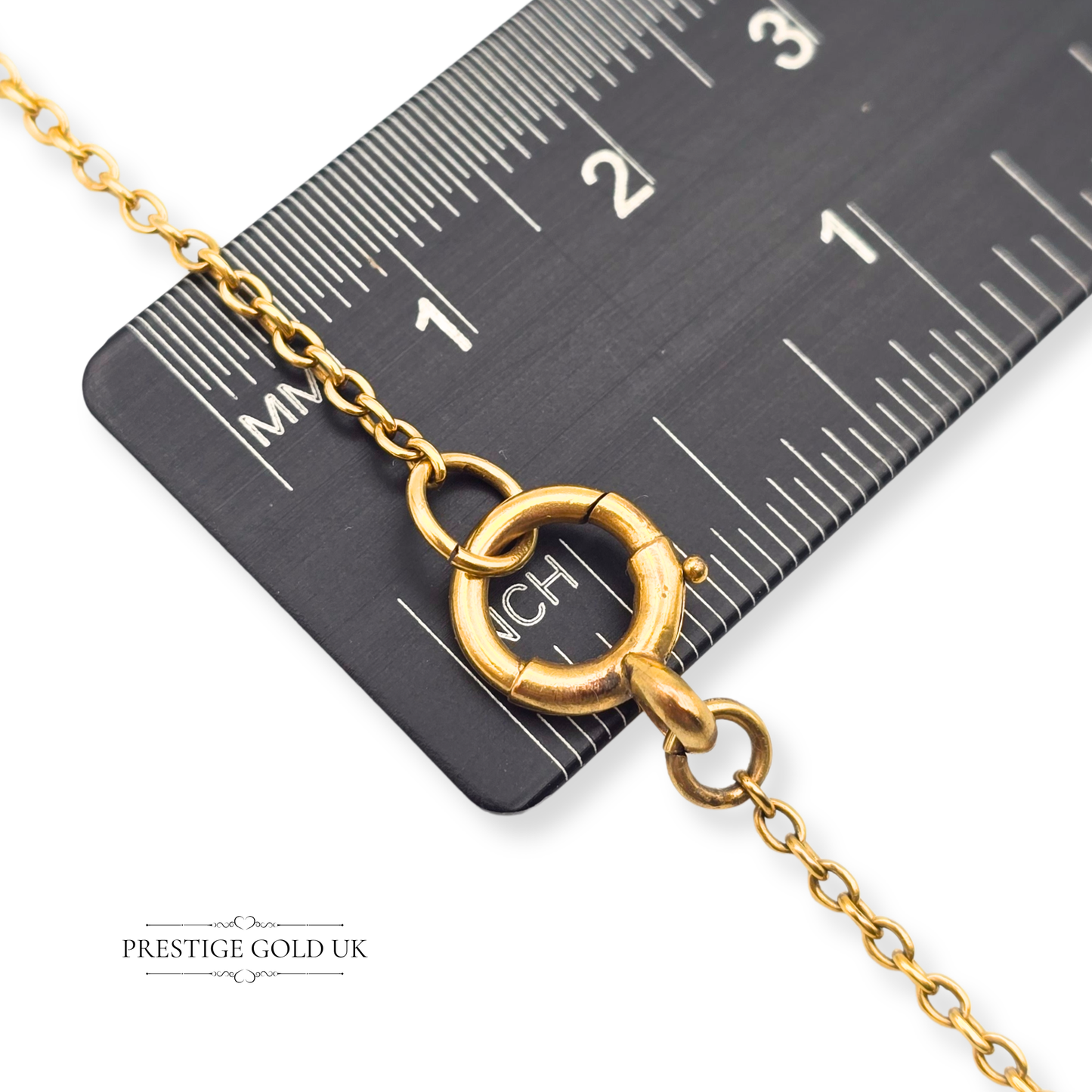 29" Rose Gold Trace Chain Necklace in 9ct, Large Stylish Spring Ring Clasp