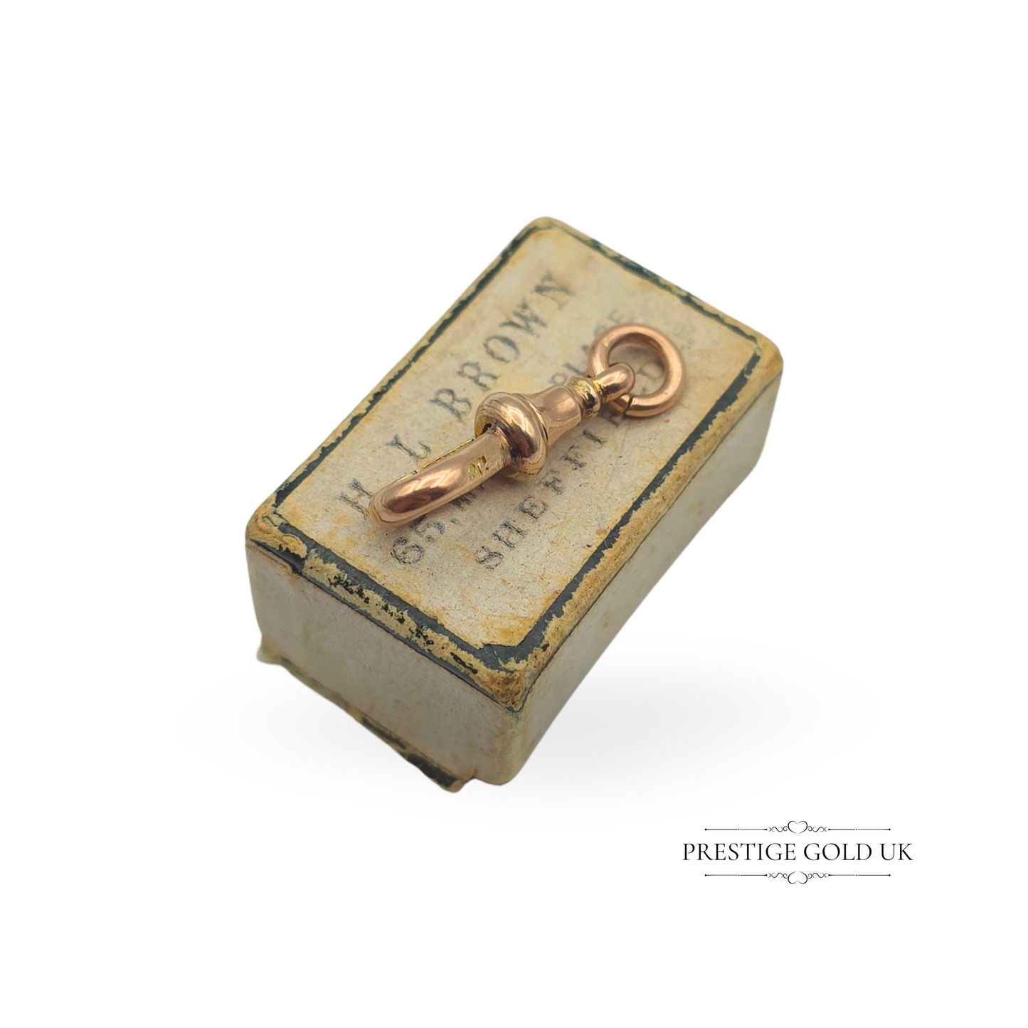 Vintage 9ct Rose Gold Dog Clip, 22mm Stamped 9ct
