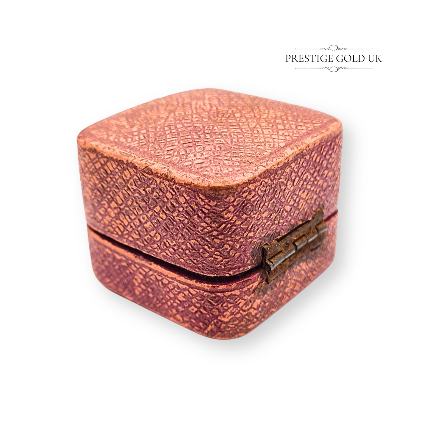 Vintage Red Ring Box, Textured, 40mm x 35mm, Vintage Box