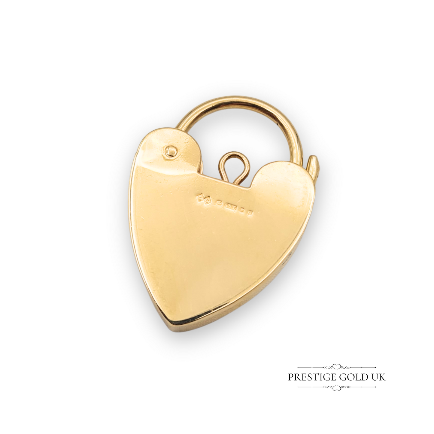 Large 9ct Gold Vintage Heart Padlock, With Hand Engraved Star of David