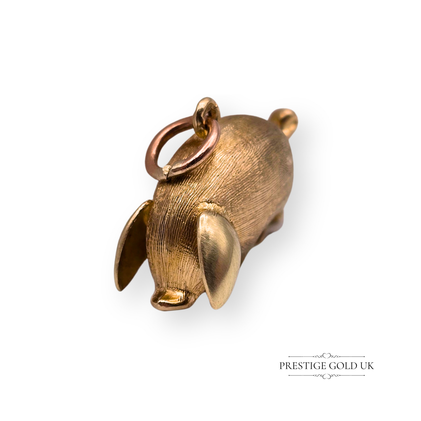 9ct Gold Pig Charm, Detailed Design, Gloucestershire Old Spots Pendant