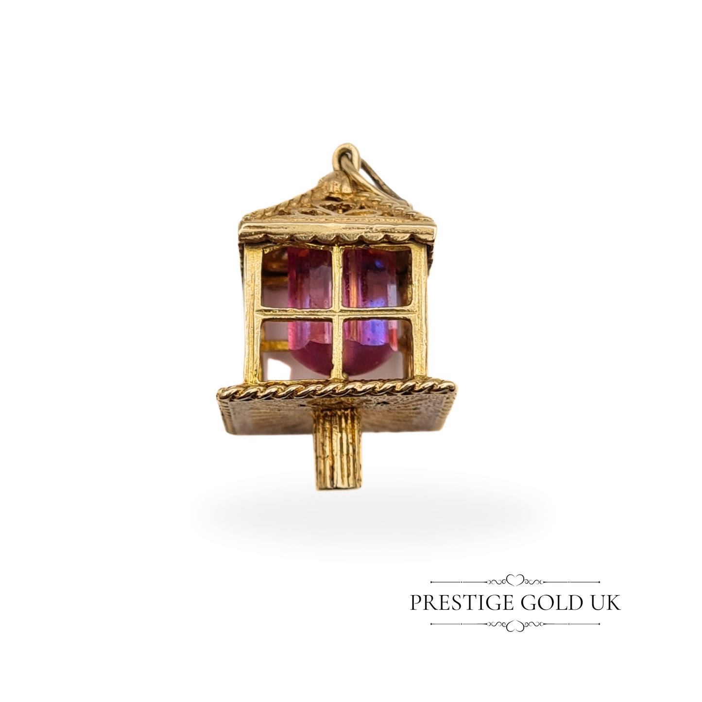Vintage 9ct Gold Lantern Charm, Fully Hallmarked London 1972, 24mm Tall