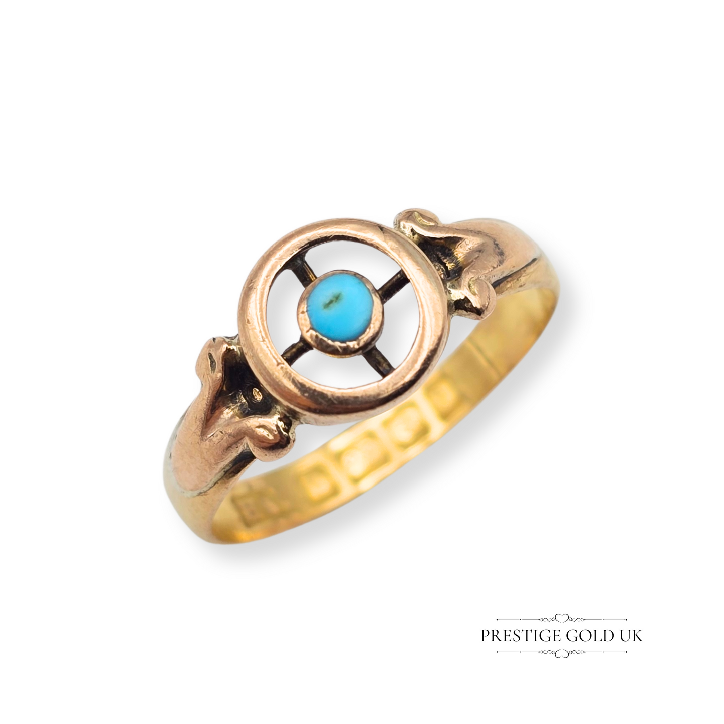 22ct Gold Turquoise Solitaire Ring, Fully Hallmarked Birmingham 1902