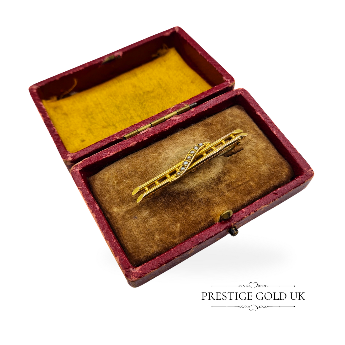Vintage 9ct Gold Twin-Row Pearl Brooch, 4.5cm