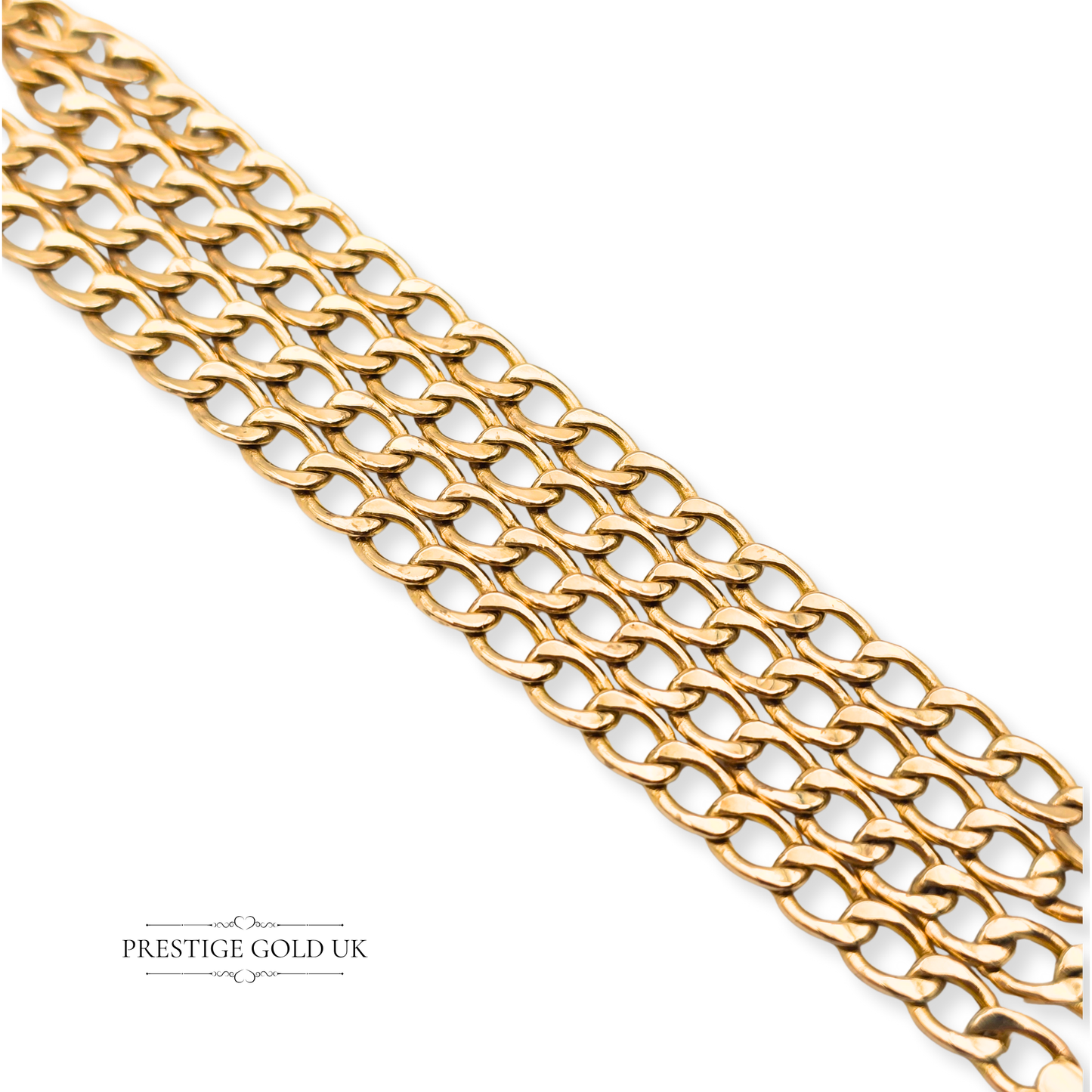 18" 9ct Gold Vintage T-Bar Figaro Necklace, Lightweight Hollow Design