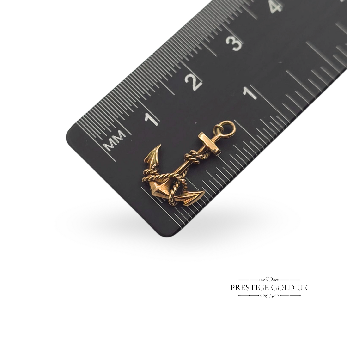 9ct Rose Gold Anchor Charm Pendant, Vintage Nautical Jewellery