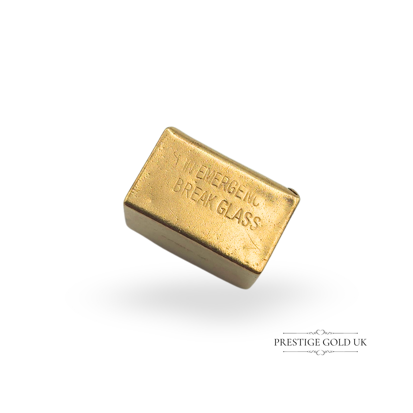Vintage 9ct Gold Break Glass £1 Note Charm 15mm London 1975