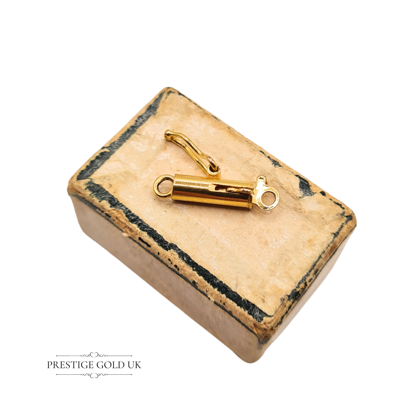 9ct Yellow Gold Barrel Clasp, Tube Fastener for Bracelets & Necklaces