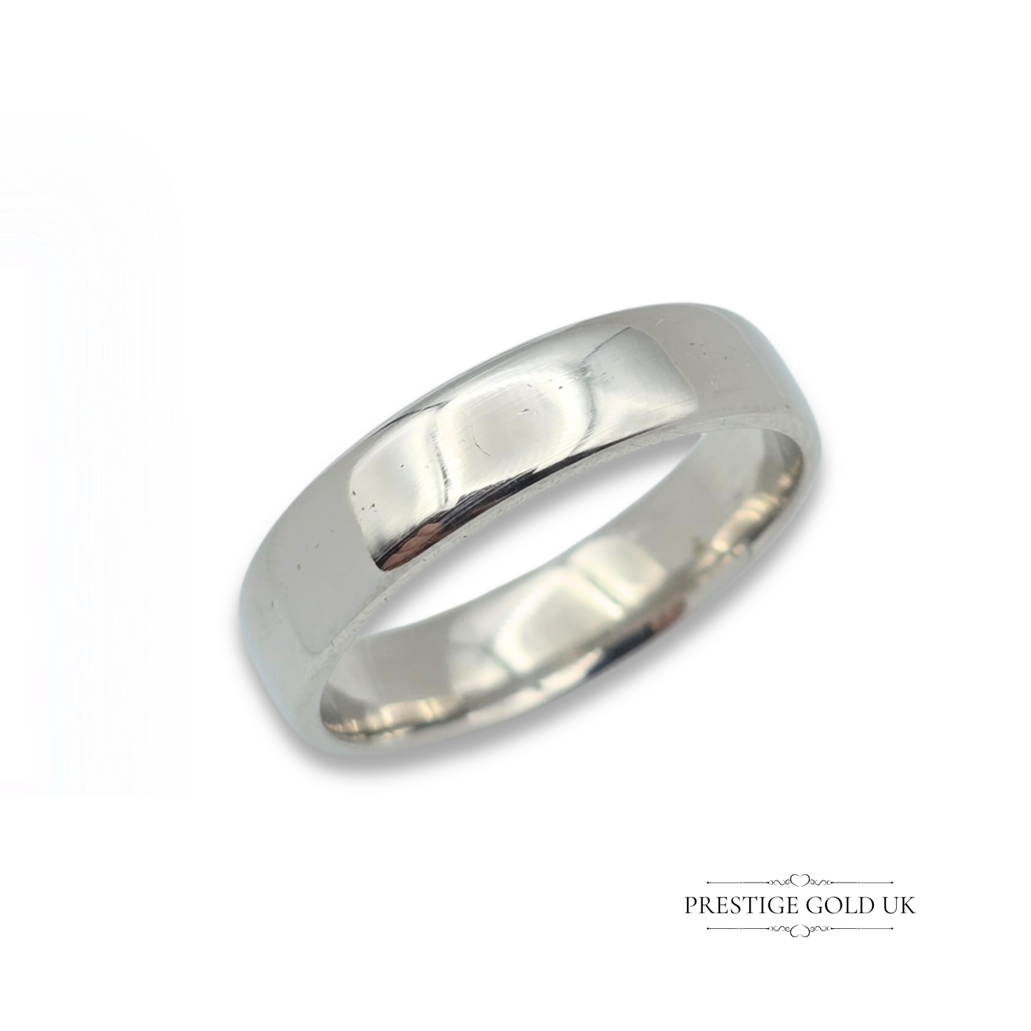 Heavy Platinum Wedding Band Crafted By B&N London, Size UK Q 1/2 US 8 1/2