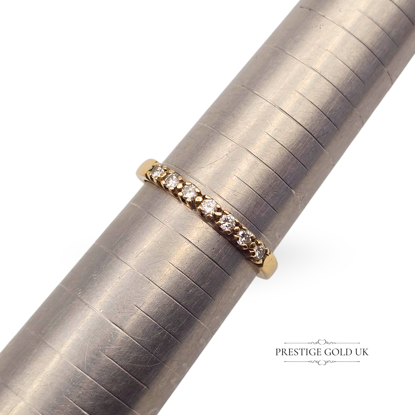 9ct Gold Diamond Half Eternity Ring UK K 1/2 US 5 1/2 Euro 50.5
