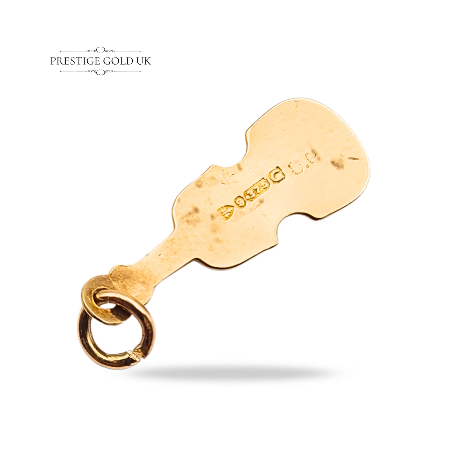 Tiny 9ct Gold Violin Charm, Hallmarked Chester 1957 Small Violin or Viola