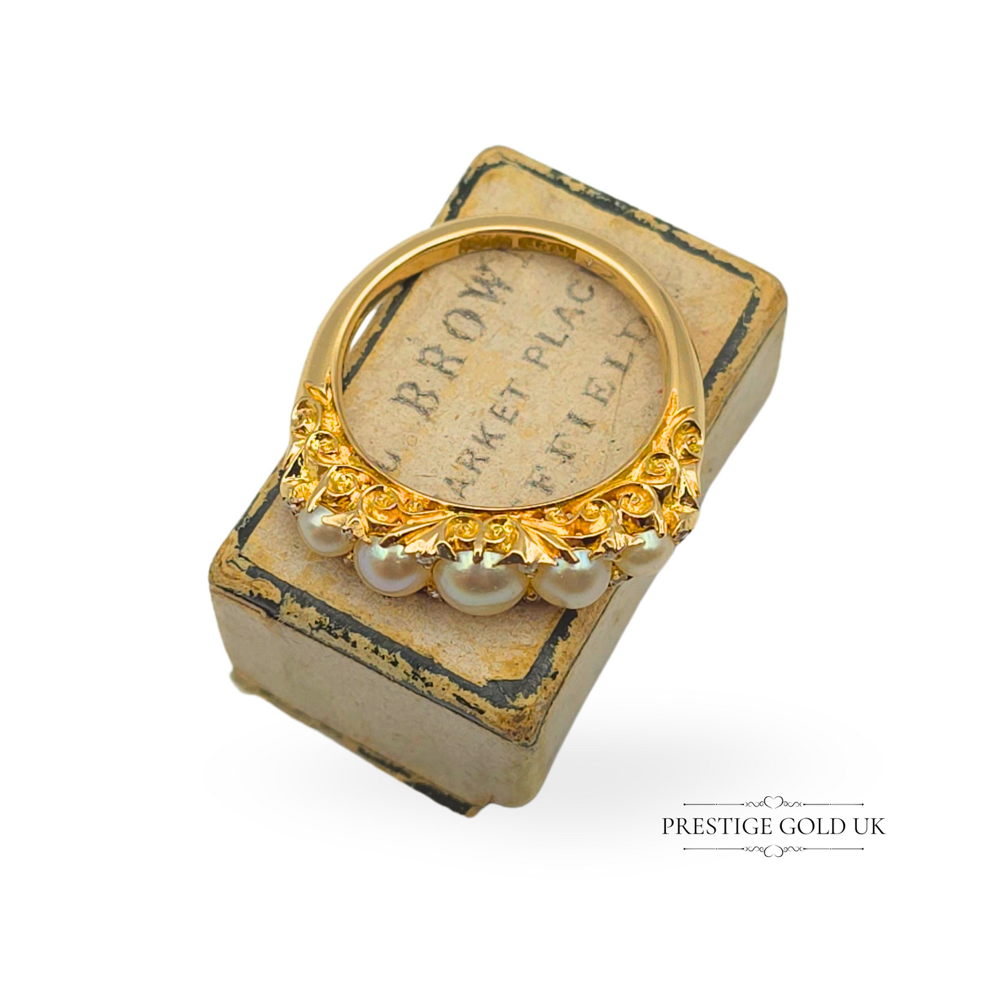 Antique 18ct Gold Pearl and Diamond Ring, Deakin & Francis Of London