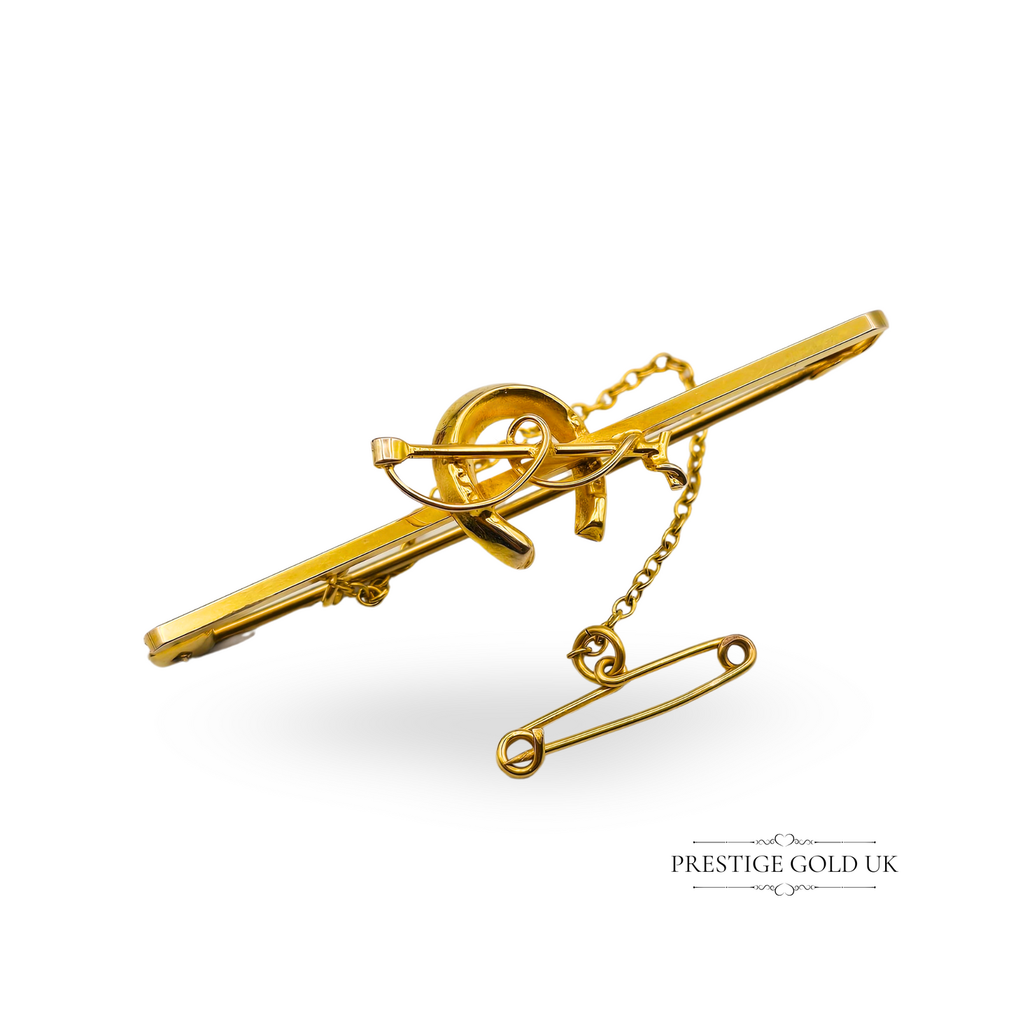 9ct Gold Equestrian Stock Pin Brooch, 1975 Birmingham, Hunt Riding Cravat Pin
