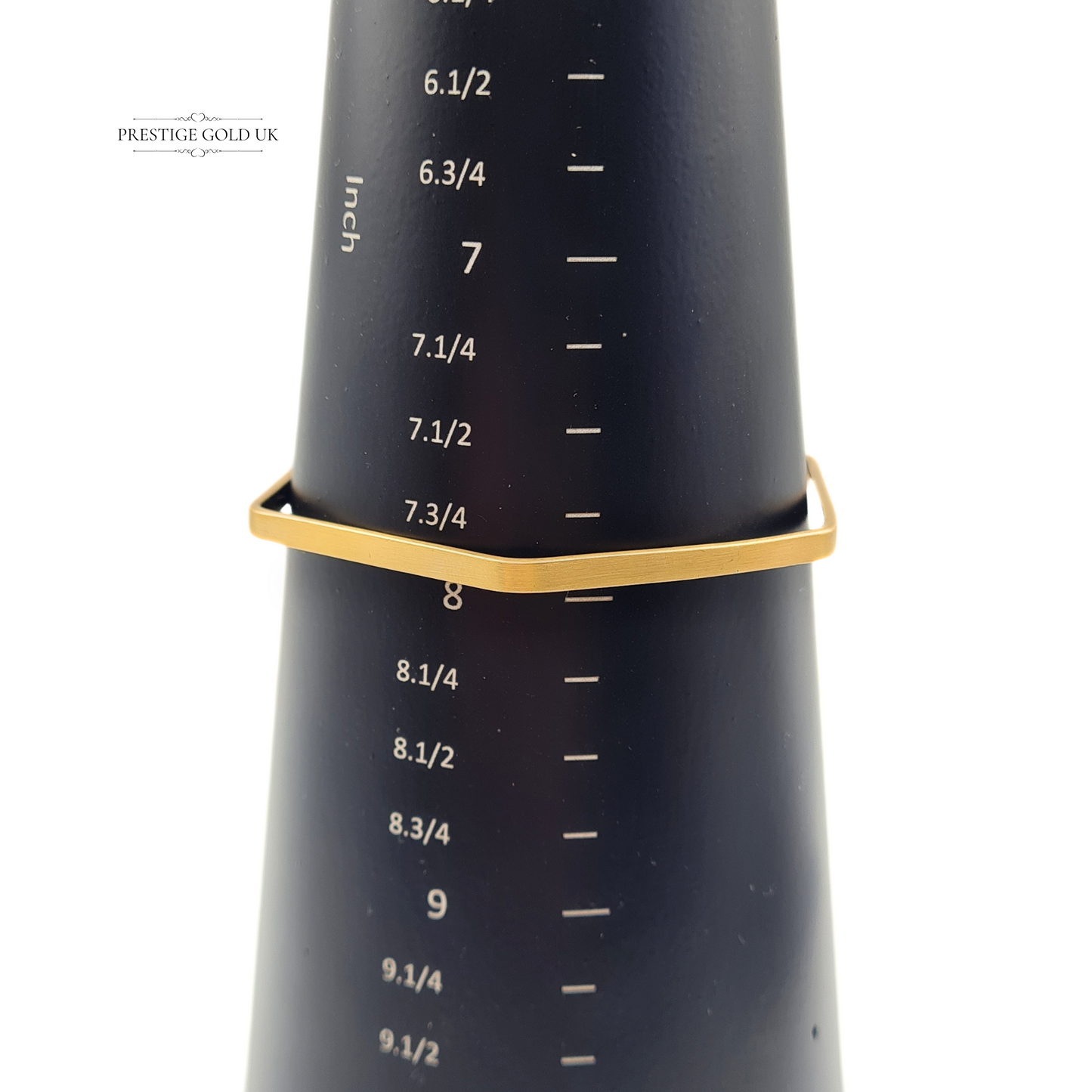 Vintage 9ct Gold Hexagonal Bangle, Stamped 9ct, Brushed Finish, Six-Sided Design, 7 3/4" 20cm Fitment