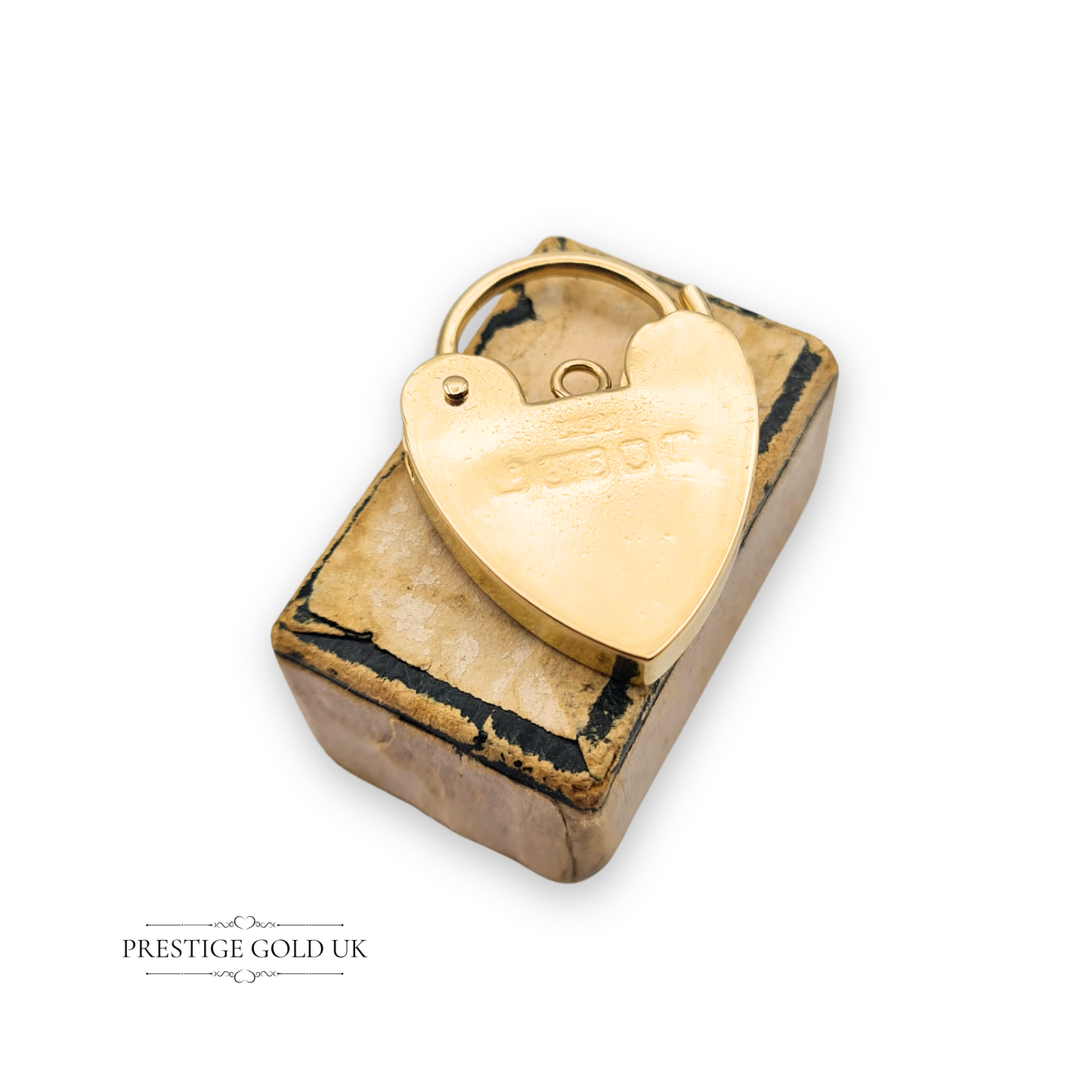 9ct Rose Gold Star of David Hand Engraved Floral Heart Padlock