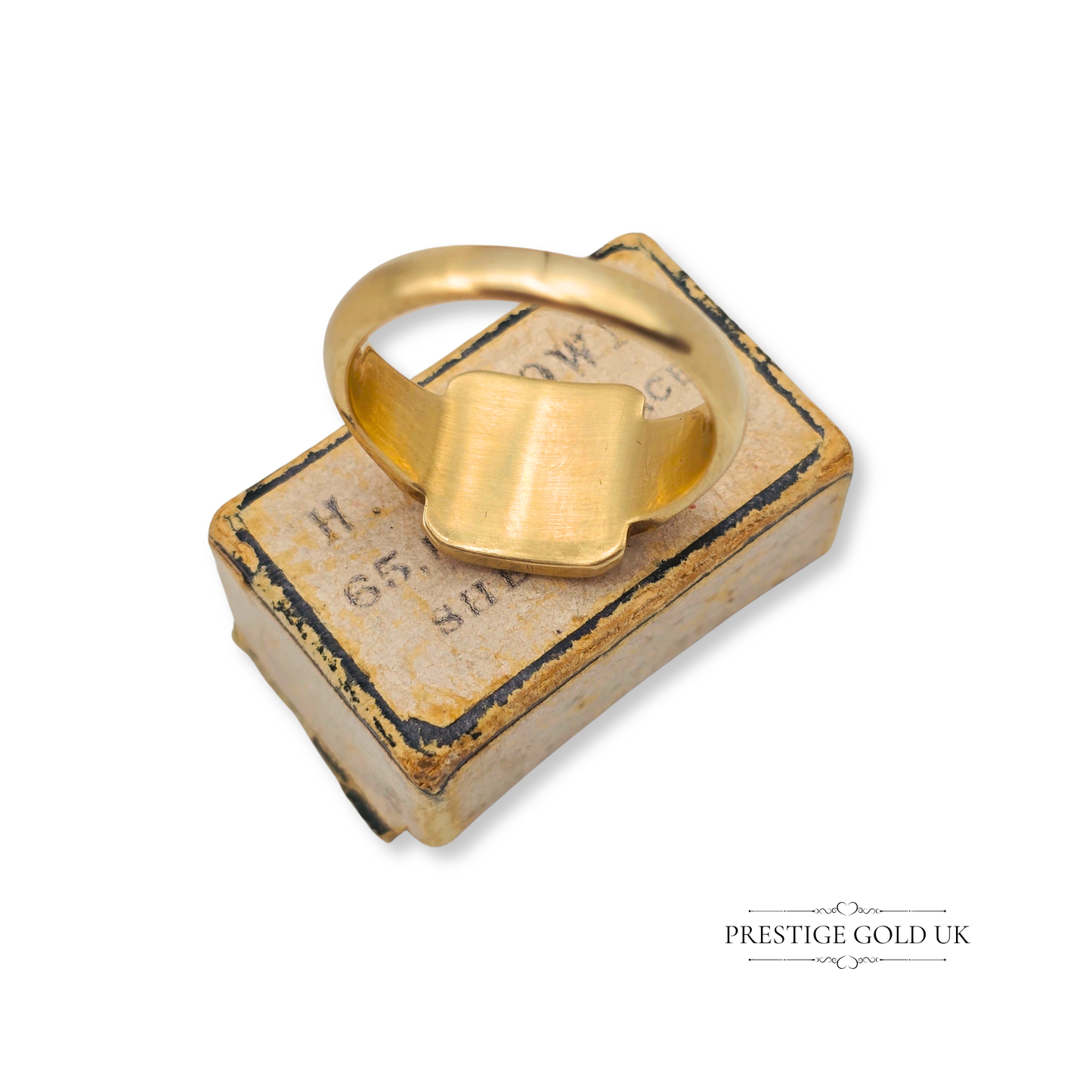 9ct Gold Hand Engraved Signet Ring, Birmingham 1951, UK N - US 6 3/4