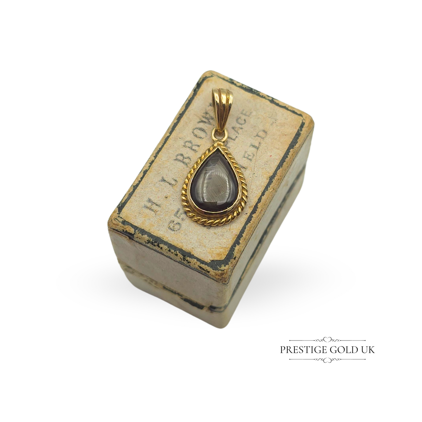 14ct Gold Cat’s Eye Pendant, Dainty Teardrop, Delicate & Elegant
