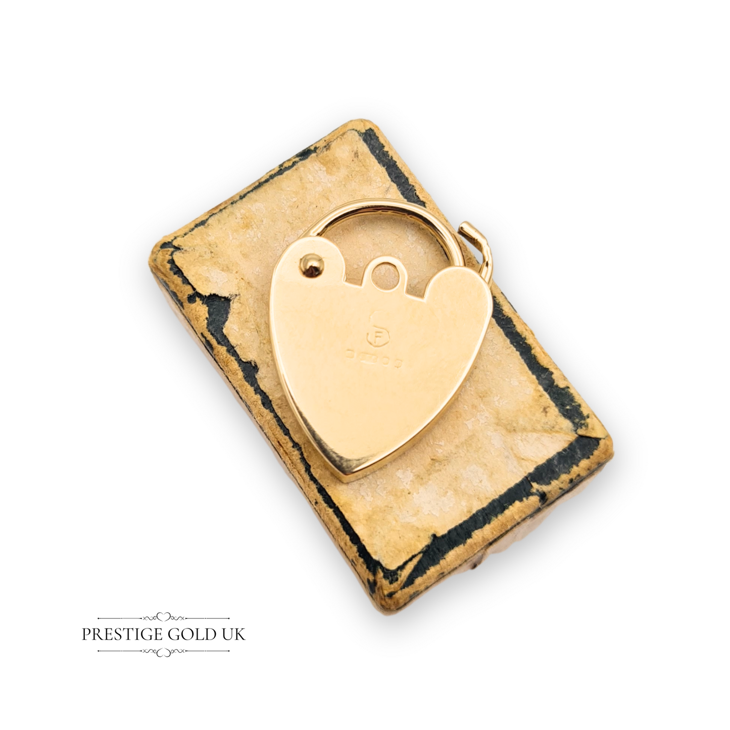 9ct Gold Jewish Menorah Heart Padlock Ornate Engraving, London 1978 Hallmarked