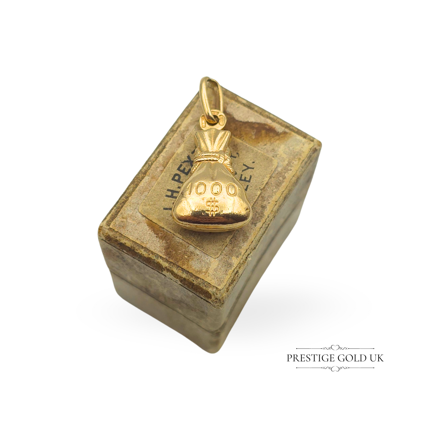Vintage 9ct Gold $1000 Dollar Money Bag Charm or Pendant