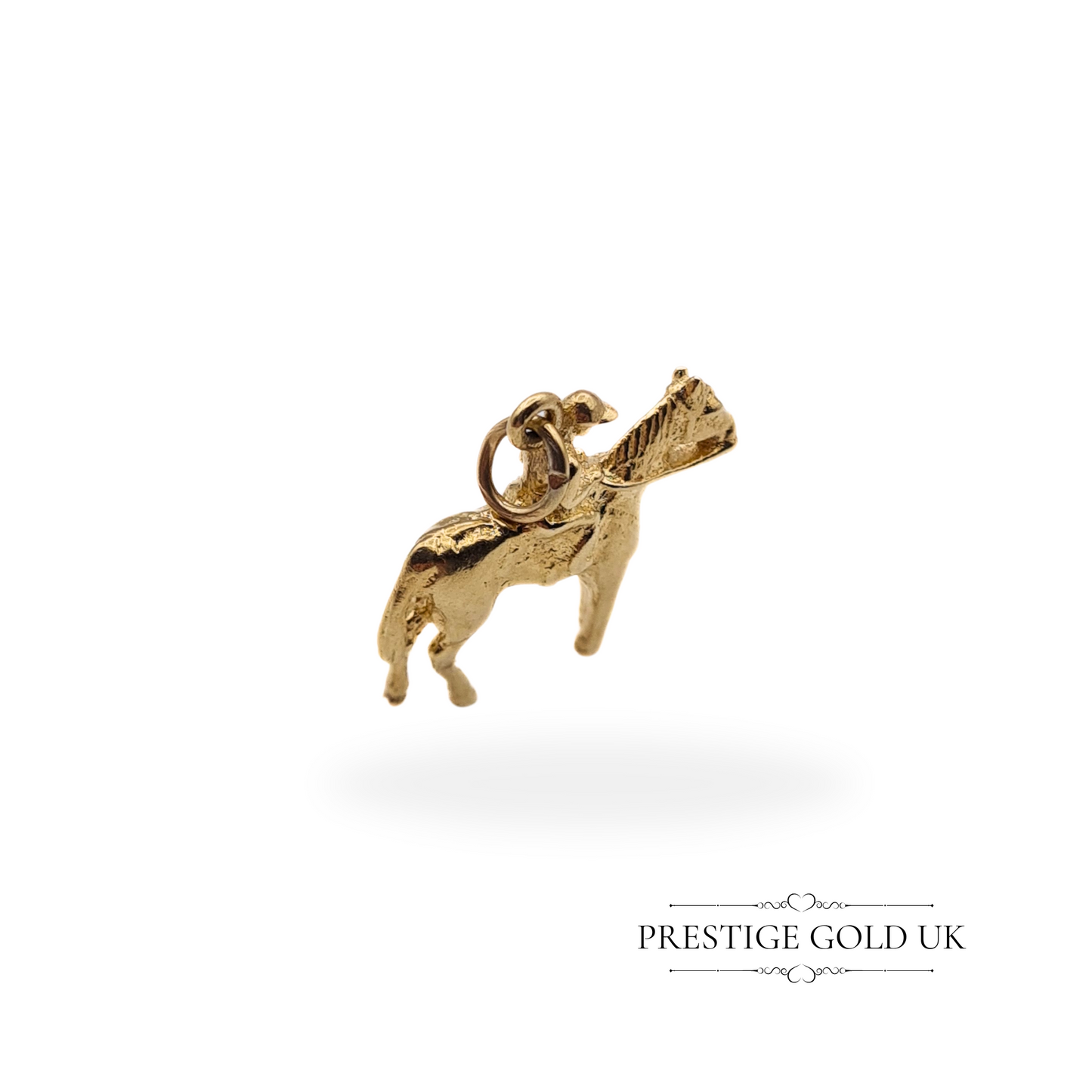 Vintage 9ct Solid Gold Race Horse Charm, Fully Hallmarked London 1975
