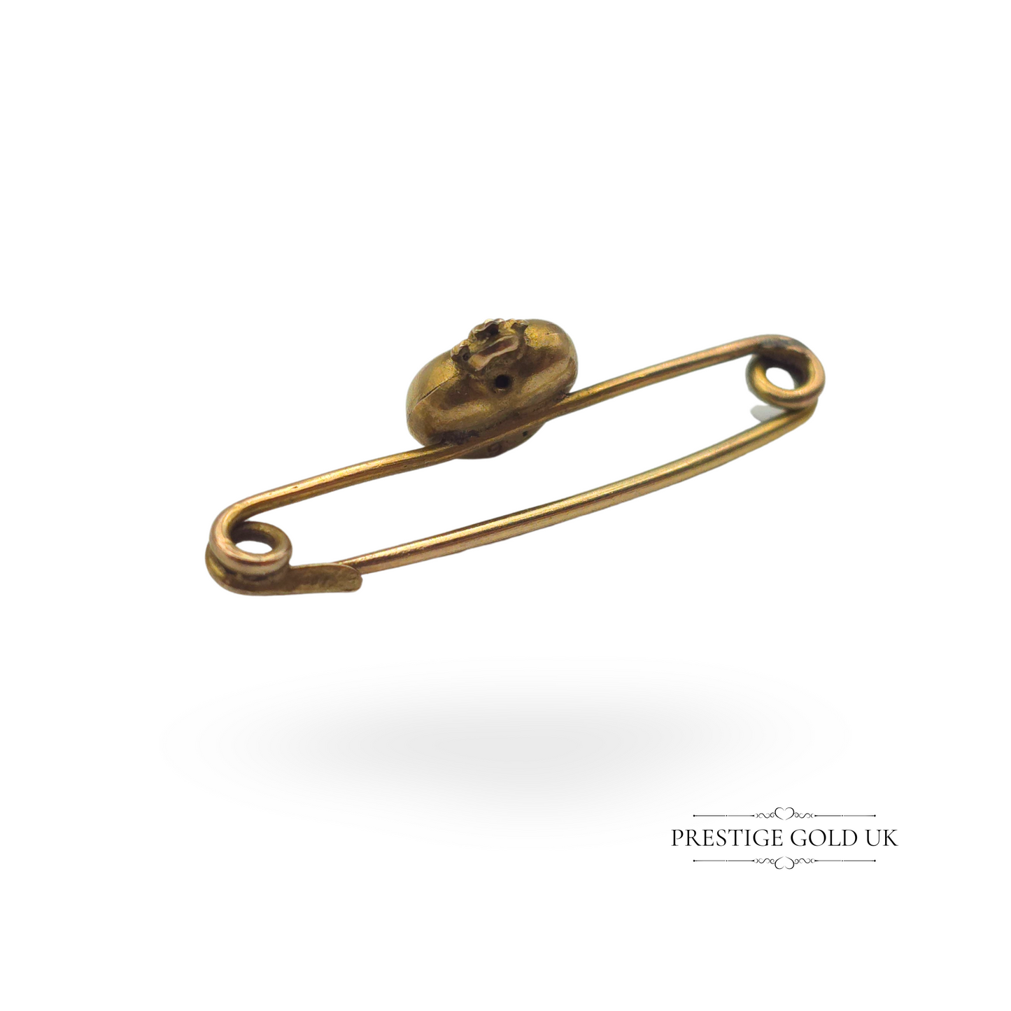 Antique 9ct Gold Heart Brooch with Turquoise Stone
