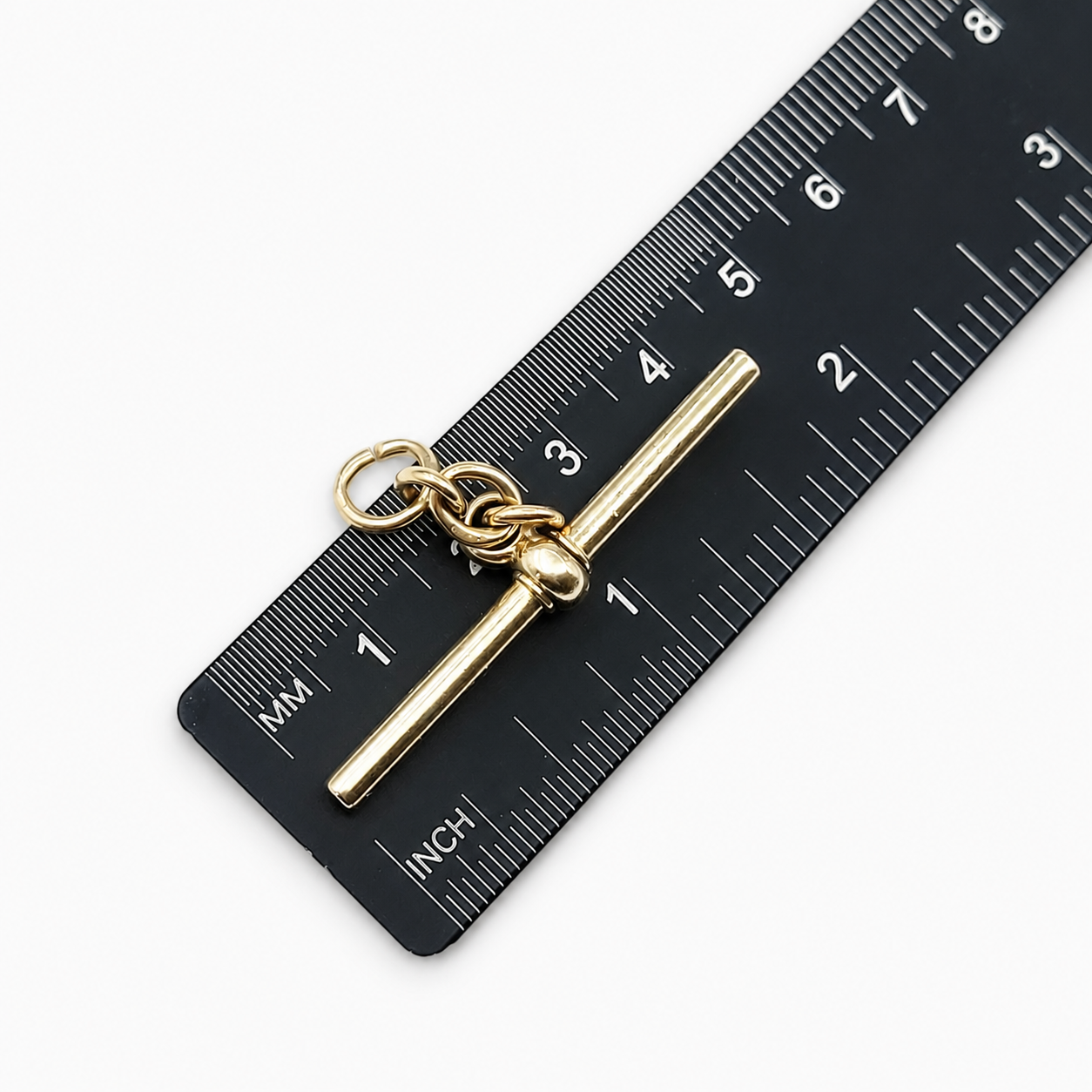 Sapphire Set 9ct Yellow Gold Large Spinning T-Bar