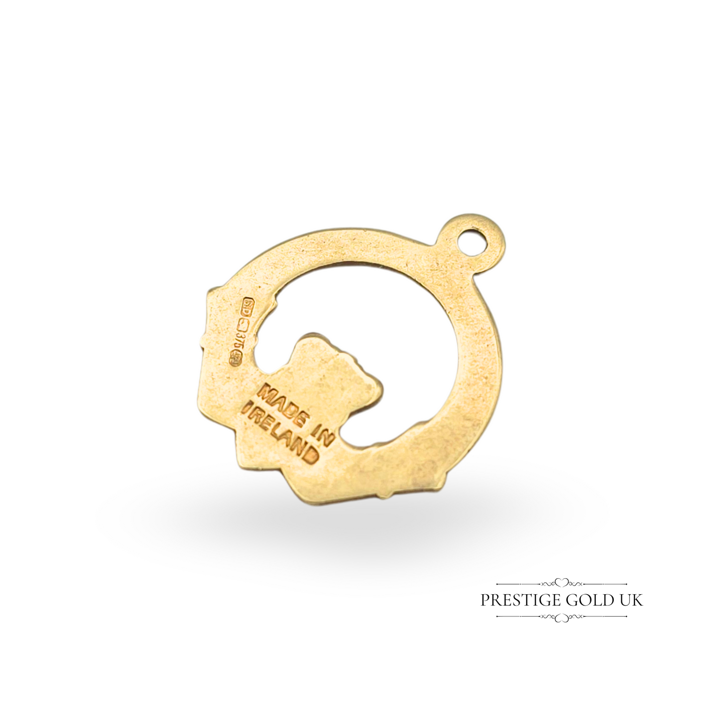 9ct Gold Claddagh Charm Pendant, Irish Love & Friendship Symbol