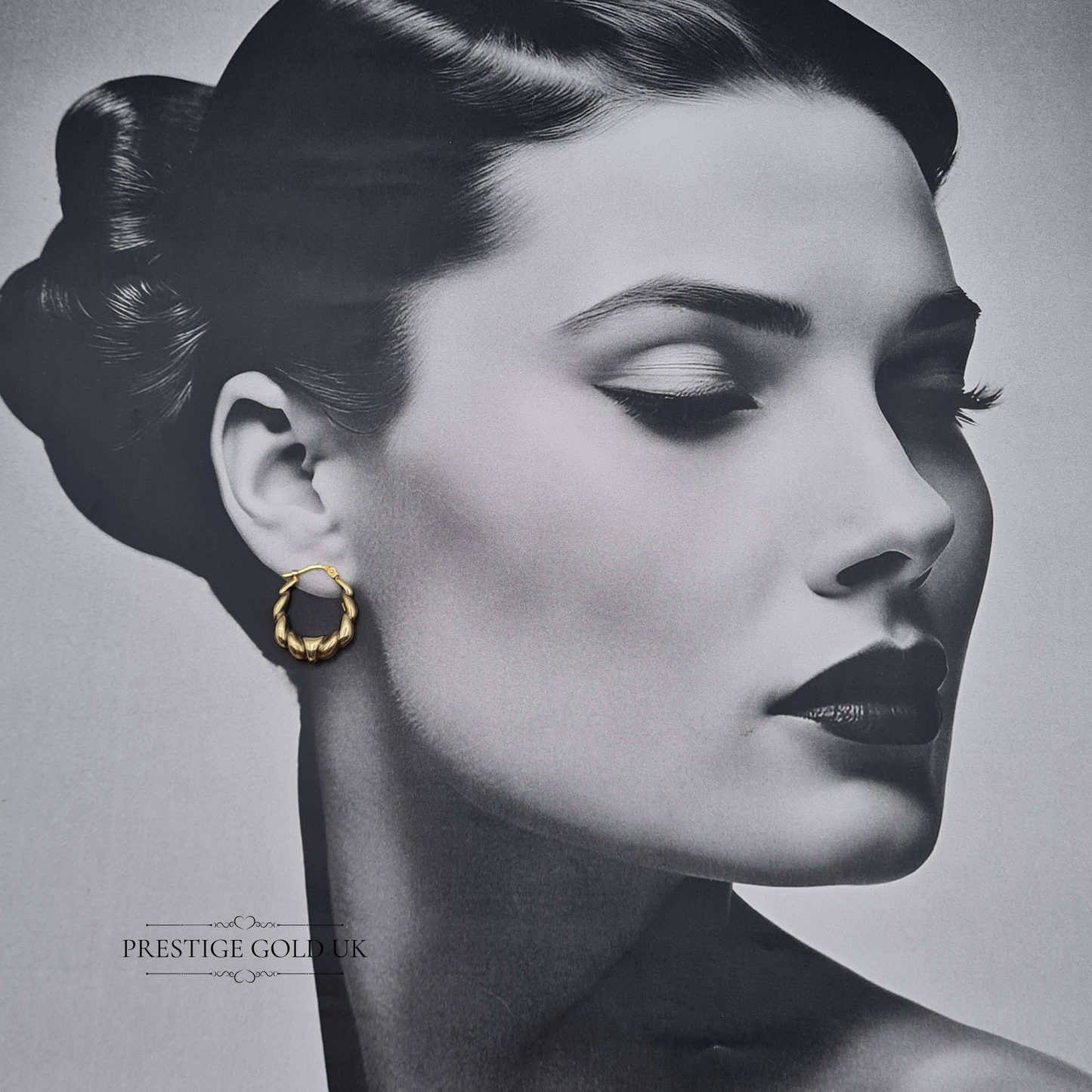 9ct Gold Small Creole Earrings, Gypsy Hoop Earrings With Flip Top Fasteners