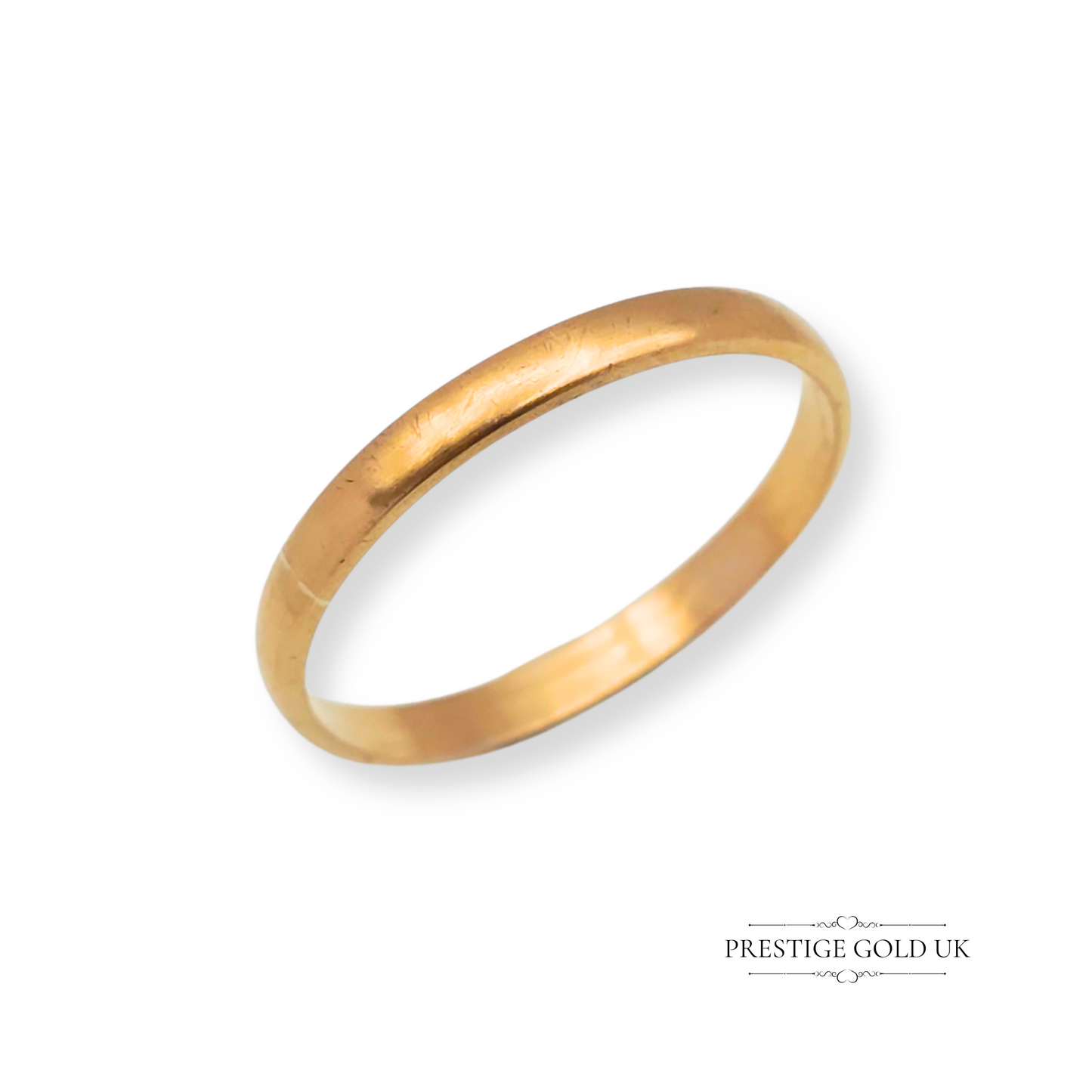 1950's Small 22ct Gold Wedding Band, Narrow Ring, UK L 1/2 US 6, 2mm Wide