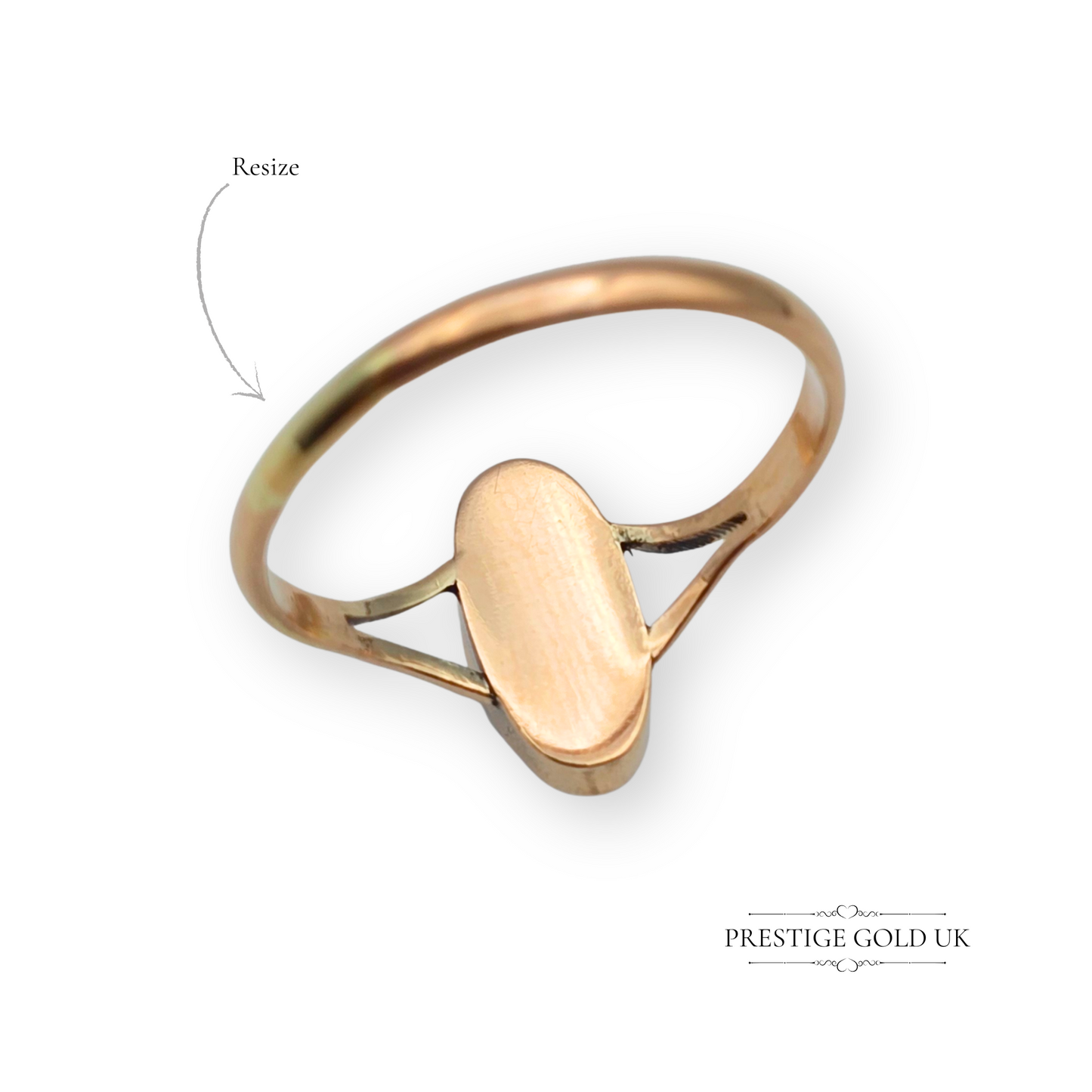 Antique 9ct Rose Gold Quartz Ring, Set With Oval Cabochon UK U - US 9 3/4
