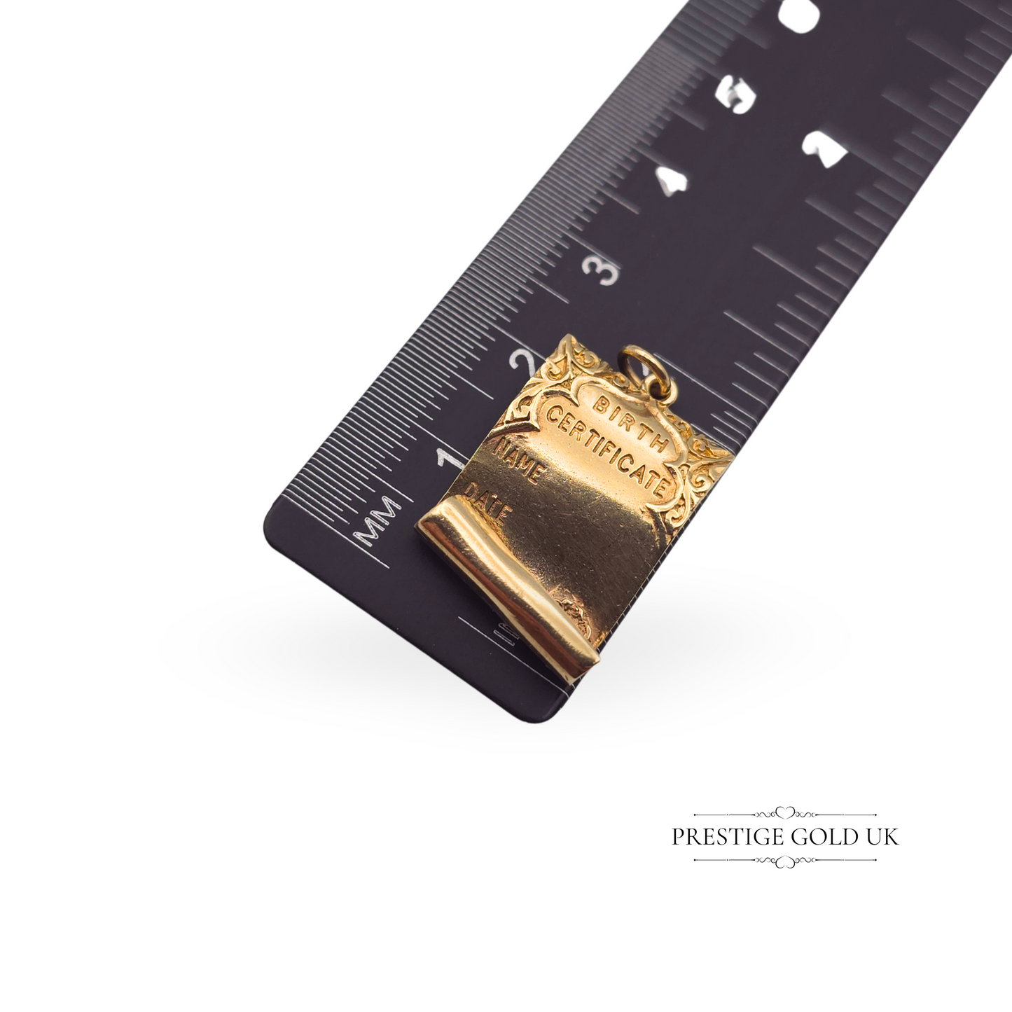 1960s Vintage Solid Gold Birth Certificate Charm