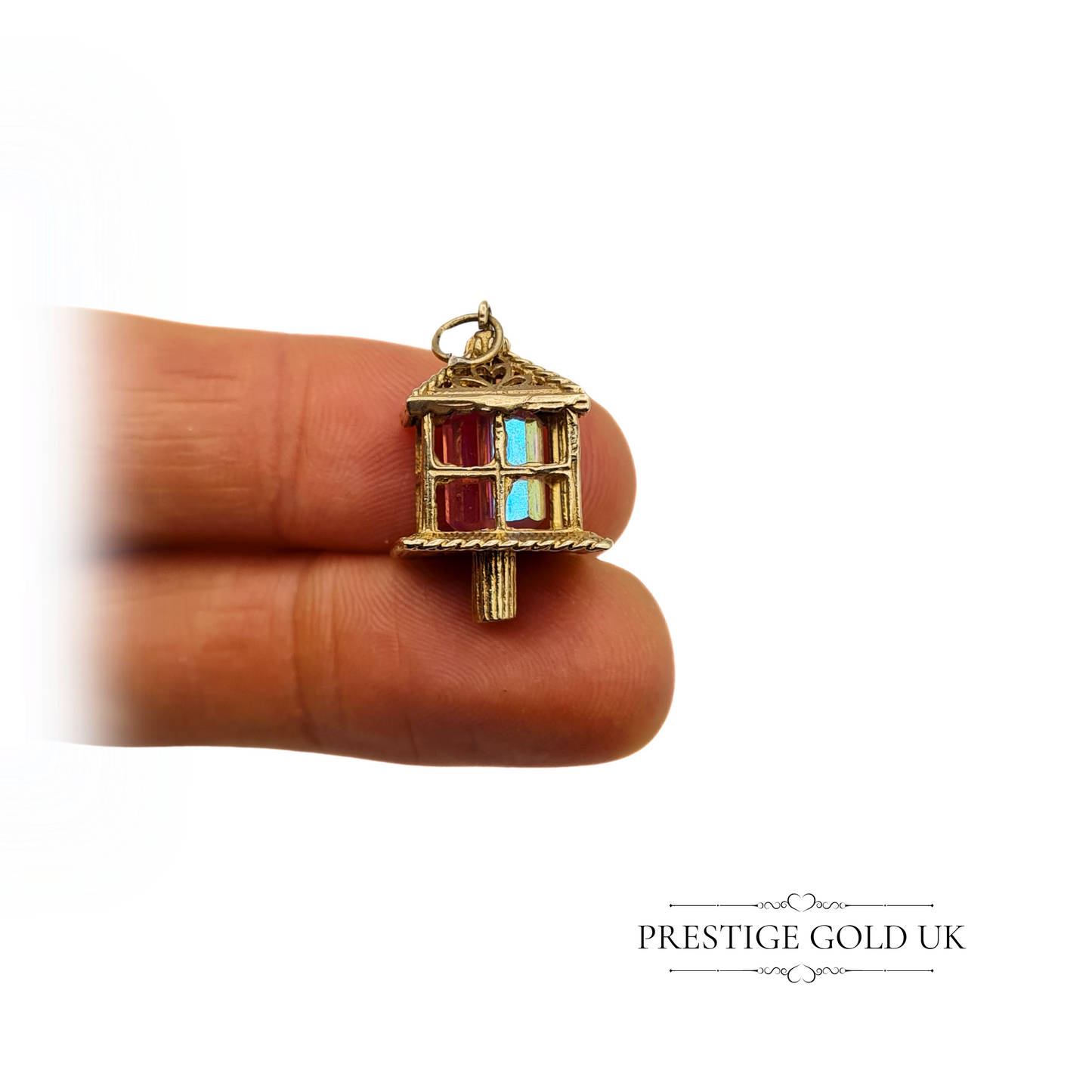 Vintage 9ct Gold Lantern Charm, Fully Hallmarked London 1972, 24mm Tall