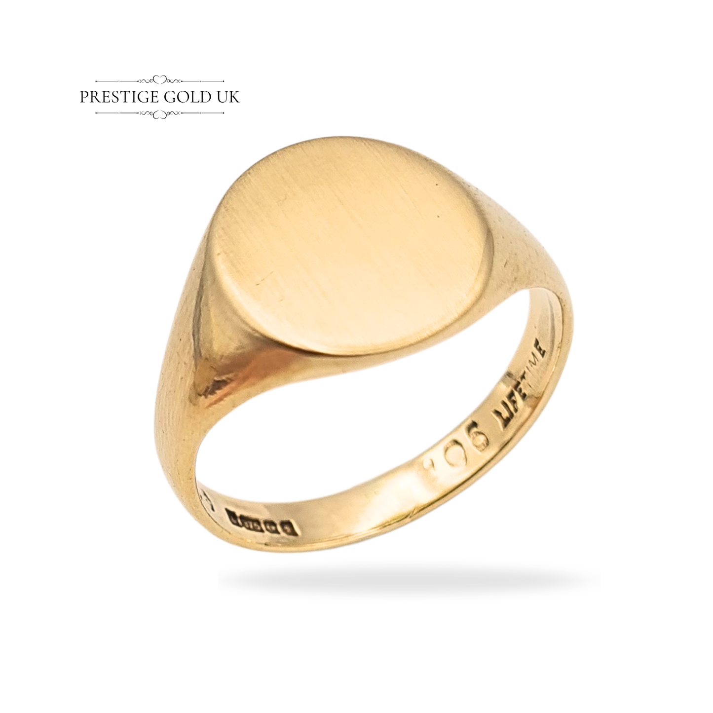 9ct Gold Signet Ring, Birmingham 1956, UK Q 1/2 US 8 1/2, Satin Finish