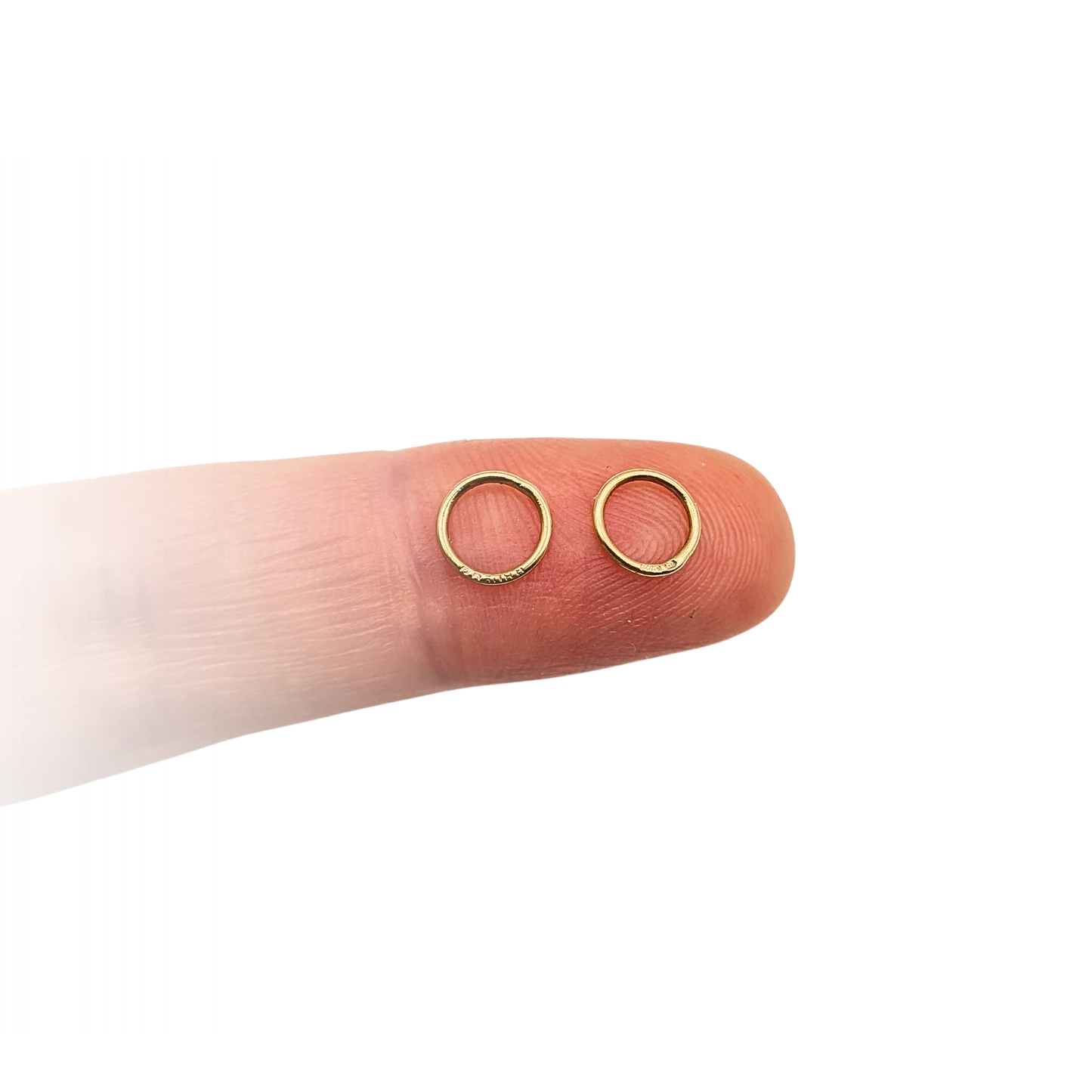 6mm Vintage Pair 9ct Gold Closed Jump Rings Stamped 375