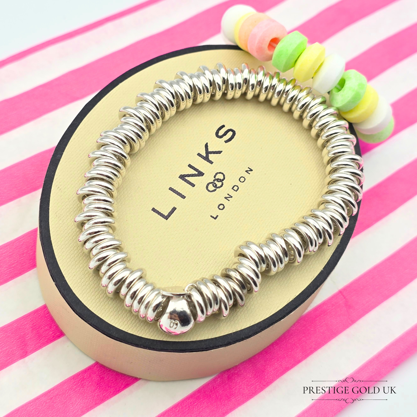 6 1/2" Refurbished Links of London Silver Sweetie Bracelet, (16.5cm)