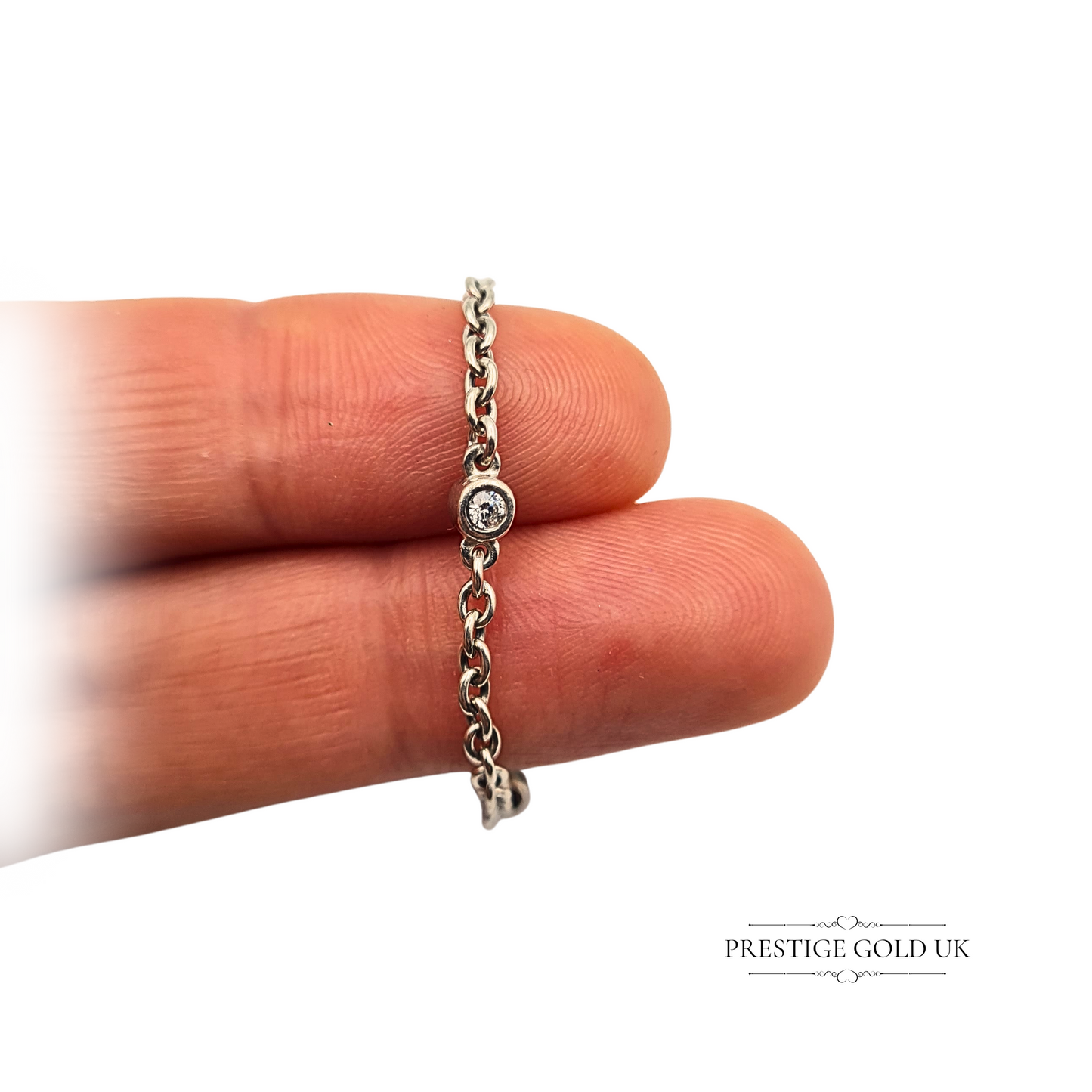Pandora Silver Safety Chain With CZ, ALE 925, Embossed Heart Design