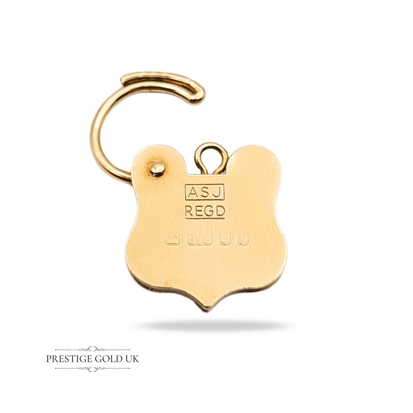 9ct Gold Heart Padlock Charm 1995 London Hallmarked Engraved