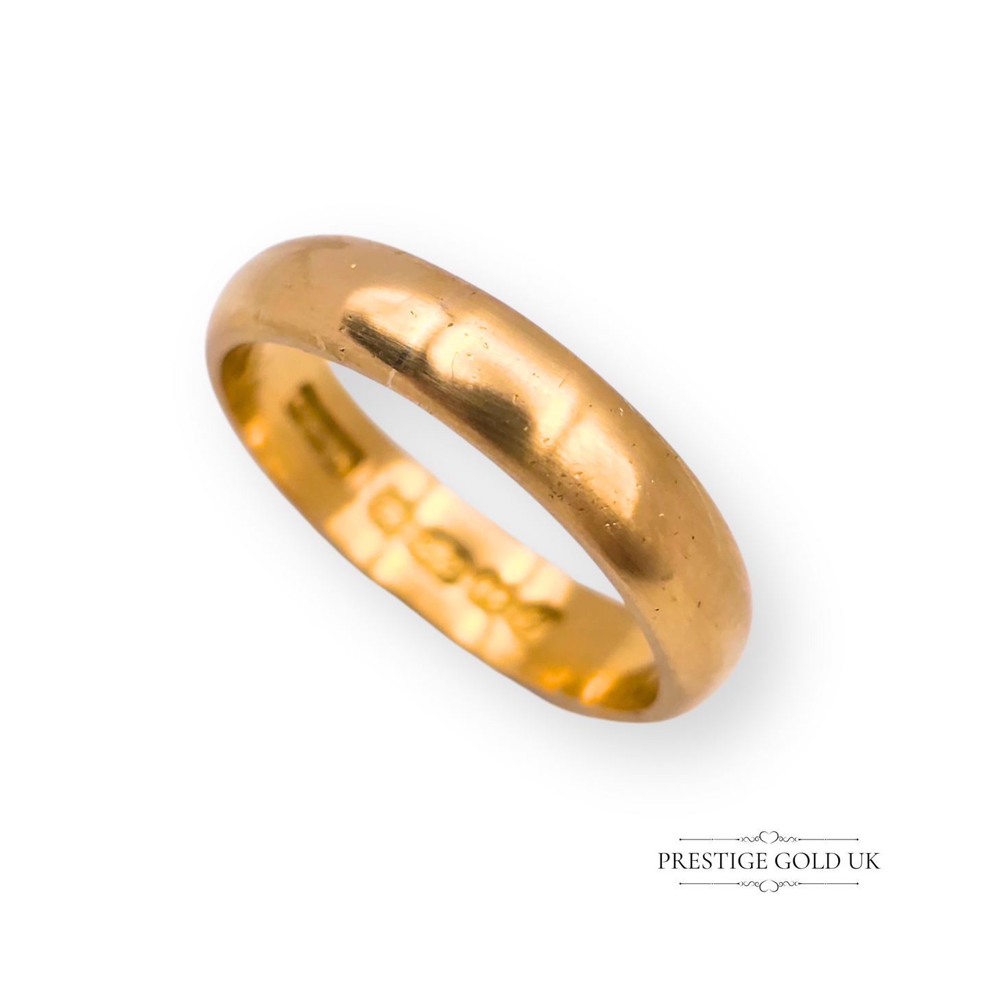22ct Gold Wide Tiny Ring, UK G 1/2 - US 3 3/4, Hallmarked Birmingham 1981