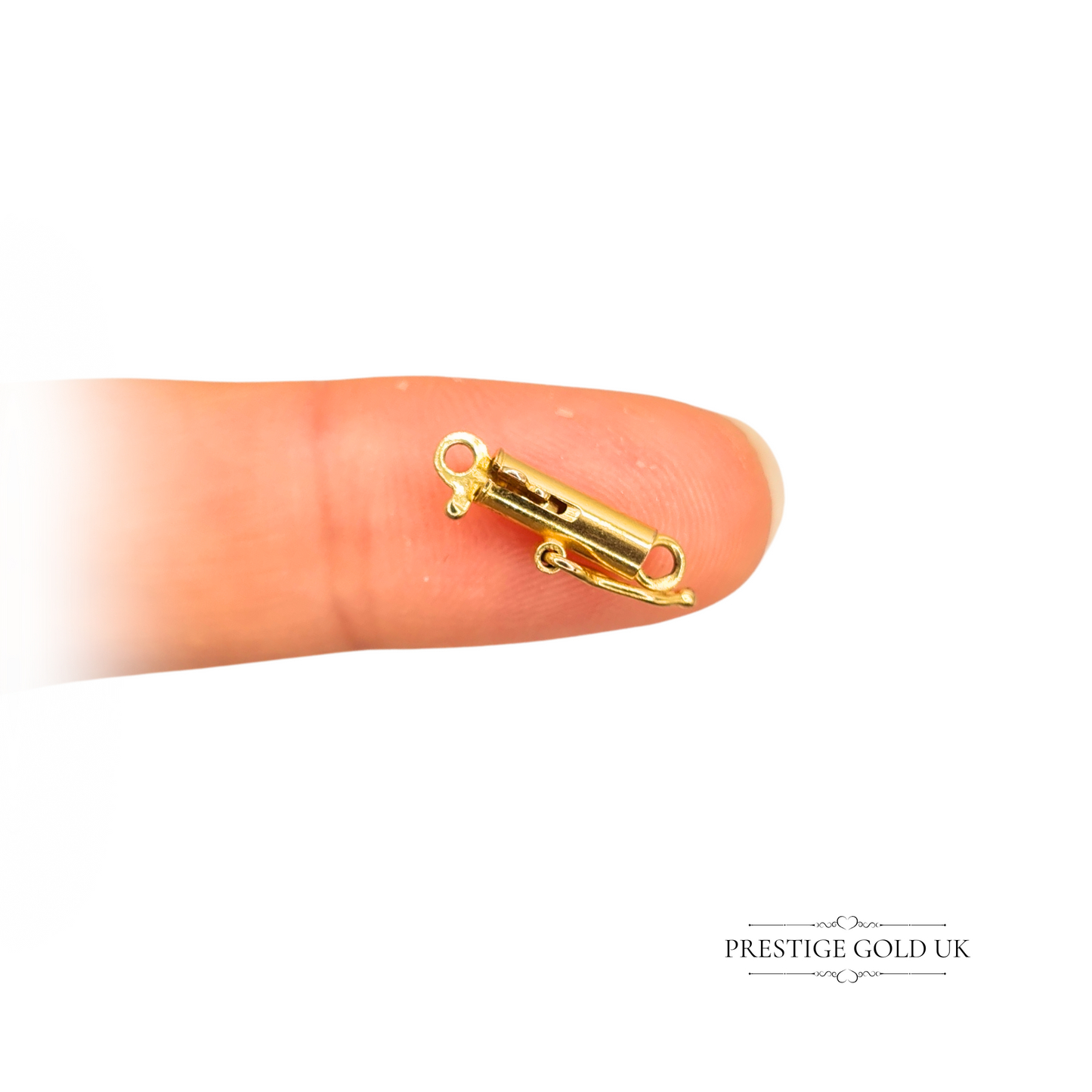 9ct Yellow Gold Barrel Clasp, Tube Fastener for Bracelets & Necklaces