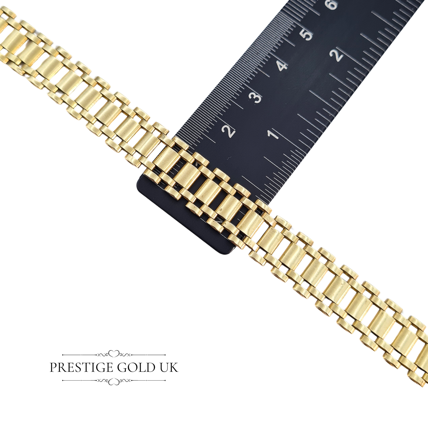 7" Long Vintage 9ct Gold Brick Link Bracelet, Fully Hallmarked London 1984, Unisex