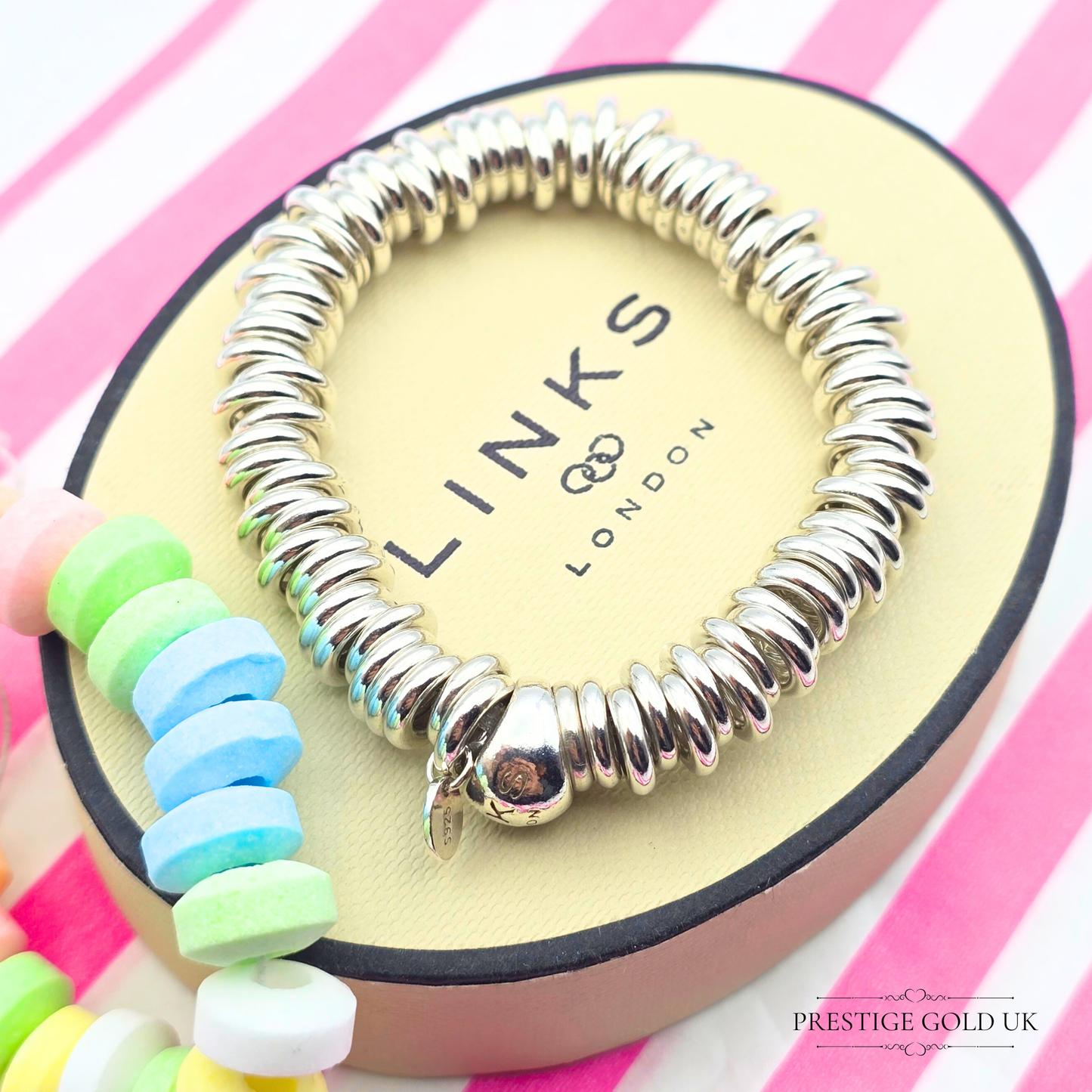 5 1/4" Refurbished Links of London Sweetie Bracelet, (14.5cm)