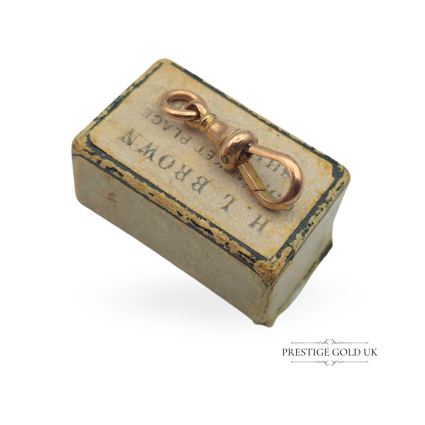 Vintage 9ct Rose Gold Dog Clip, 22mm Stamped 9ct