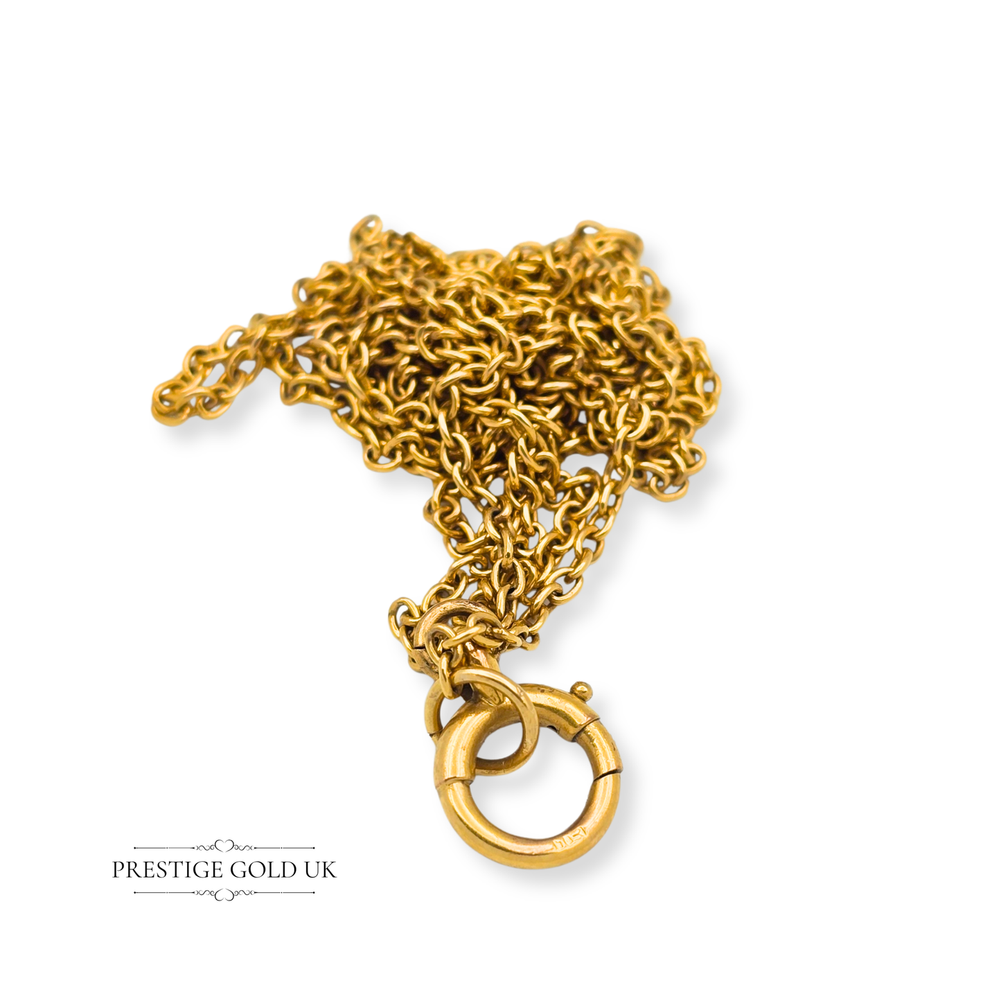 29" Rose Gold Trace Chain Necklace in 9ct, Large Stylish Spring Ring Clasp