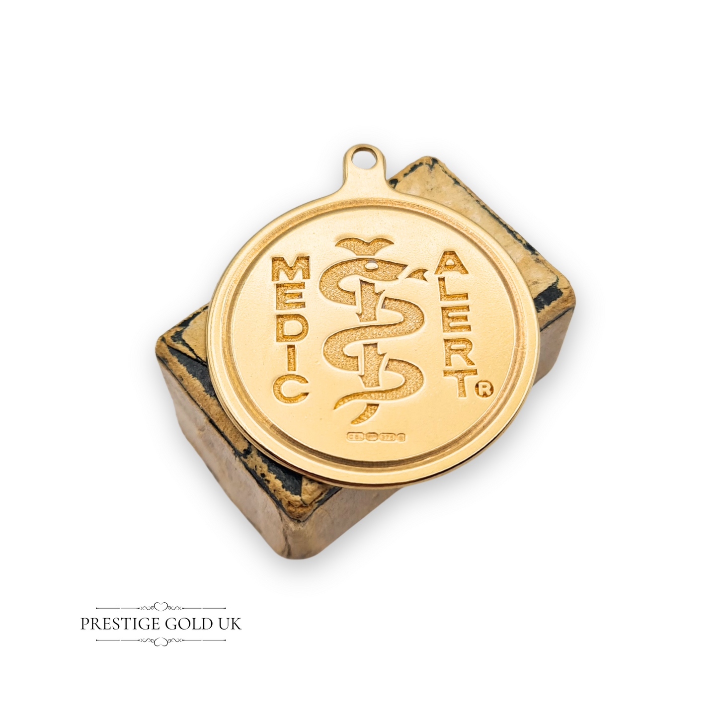 Blank 9ct Medium Gold Medic Alert Foundation Pendant, Gold Medical ID Tag